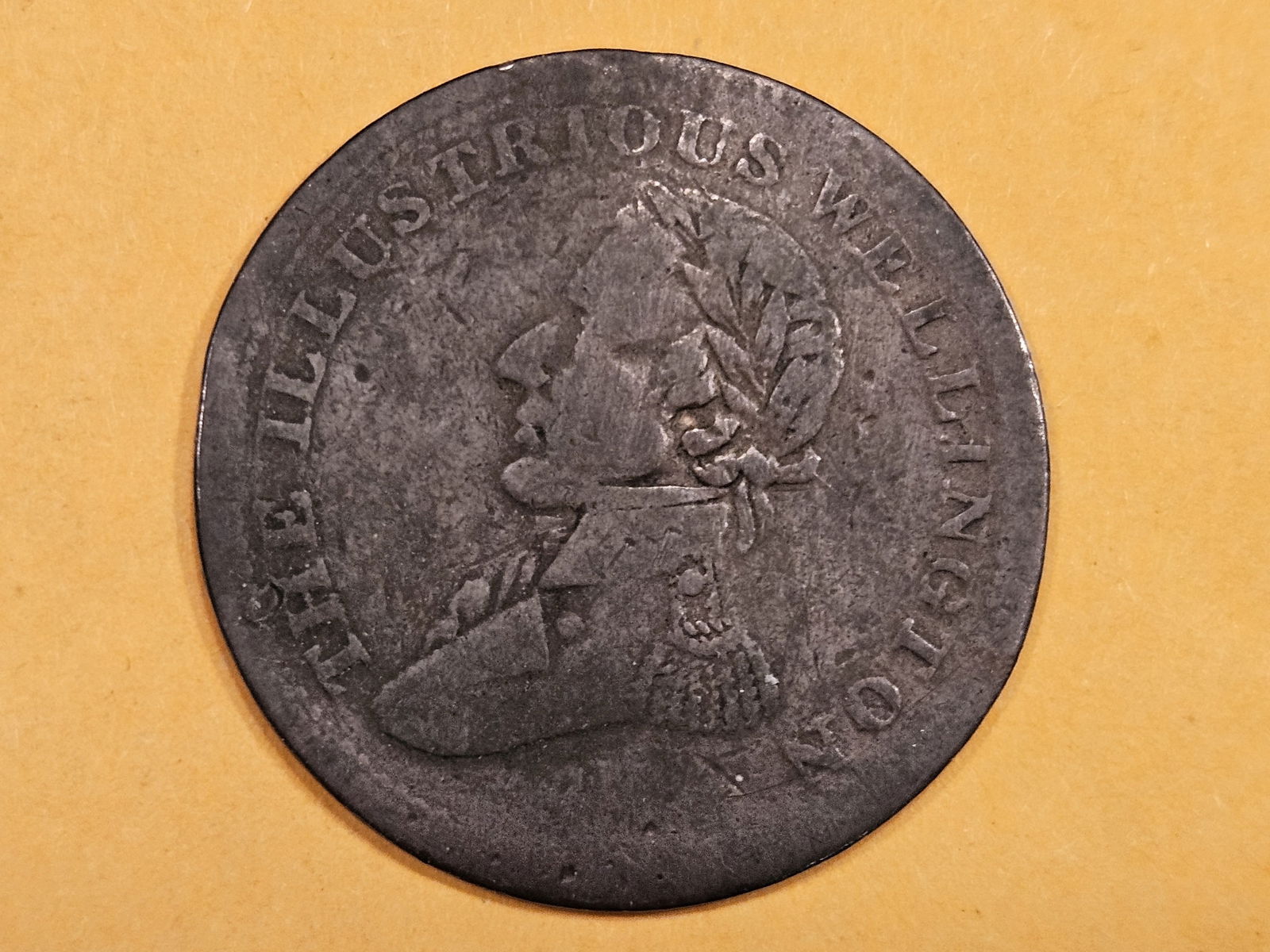 1816 Waterloo half-penny: harp reverse