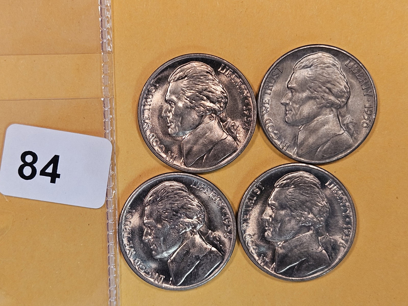 Four Choice to GEM Brilliant Uncirculated 1938-D Jefferson Nickels (1 of 4)