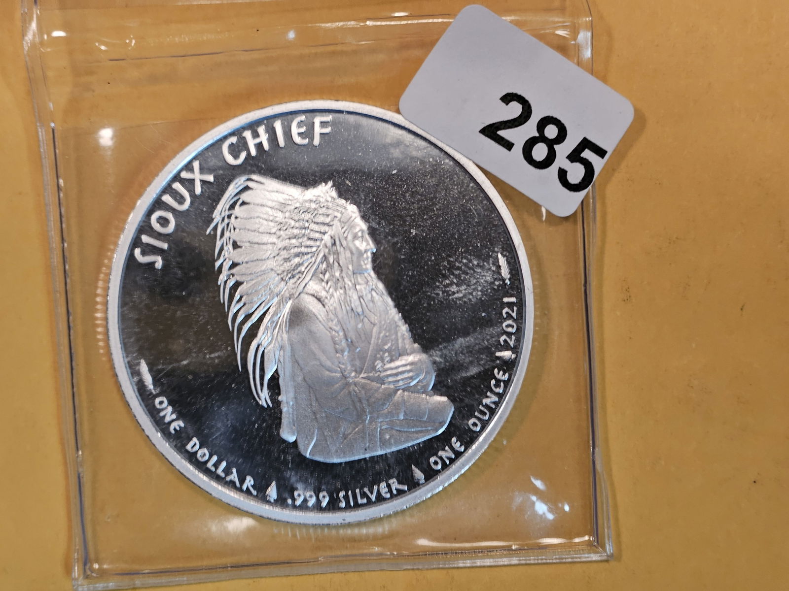 2021 GEM Proof Deep Cameo Sioux Nation Silver Dollar (1 of 2)