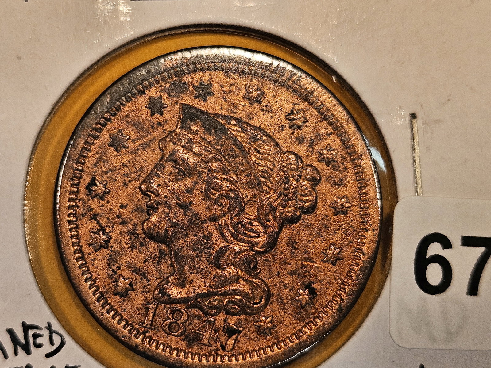 1847 Braided hair Large Cent (1 of 4)