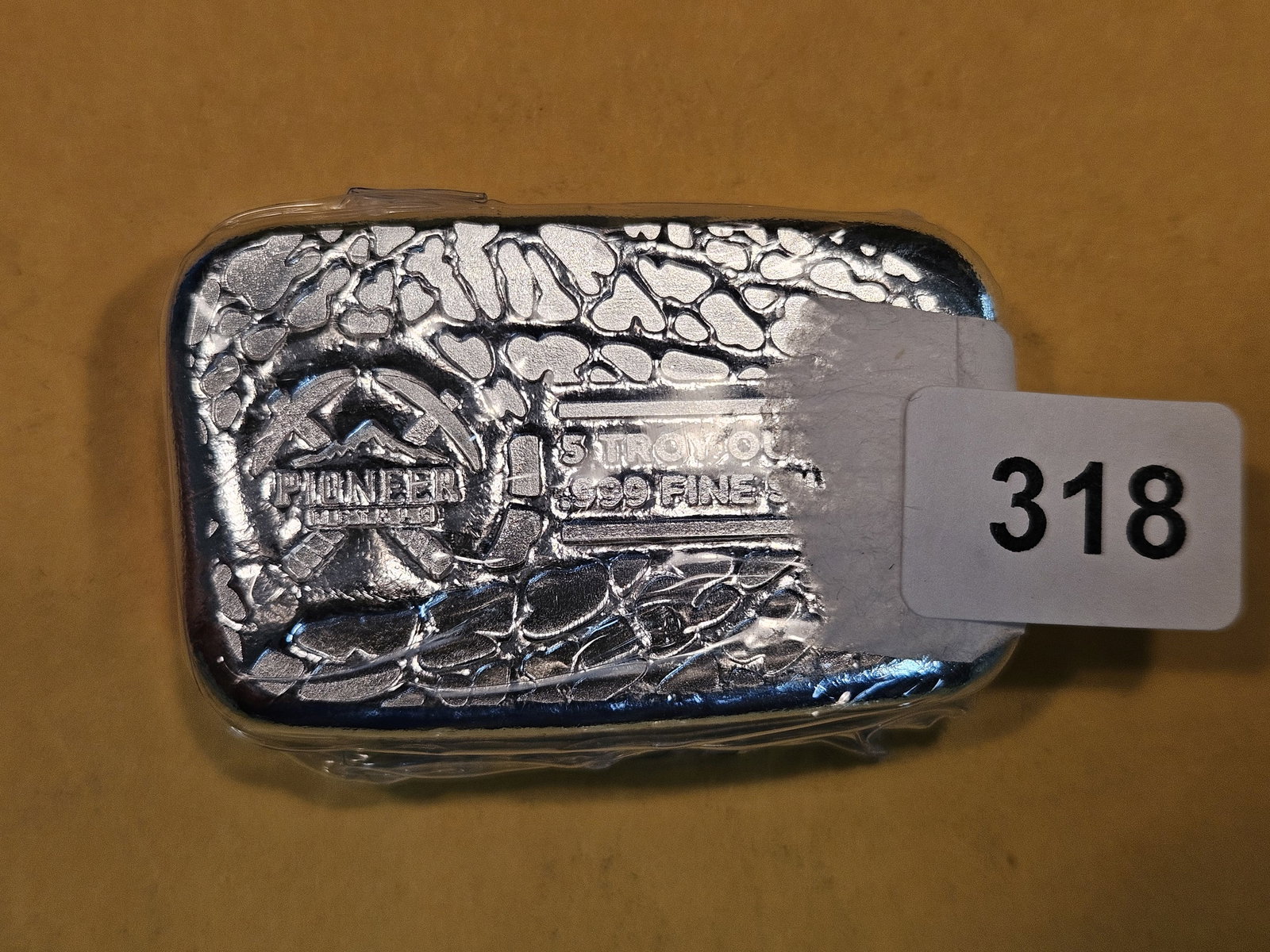 FIVE Troy ounce .999 fine silver art bar (1 of 2)