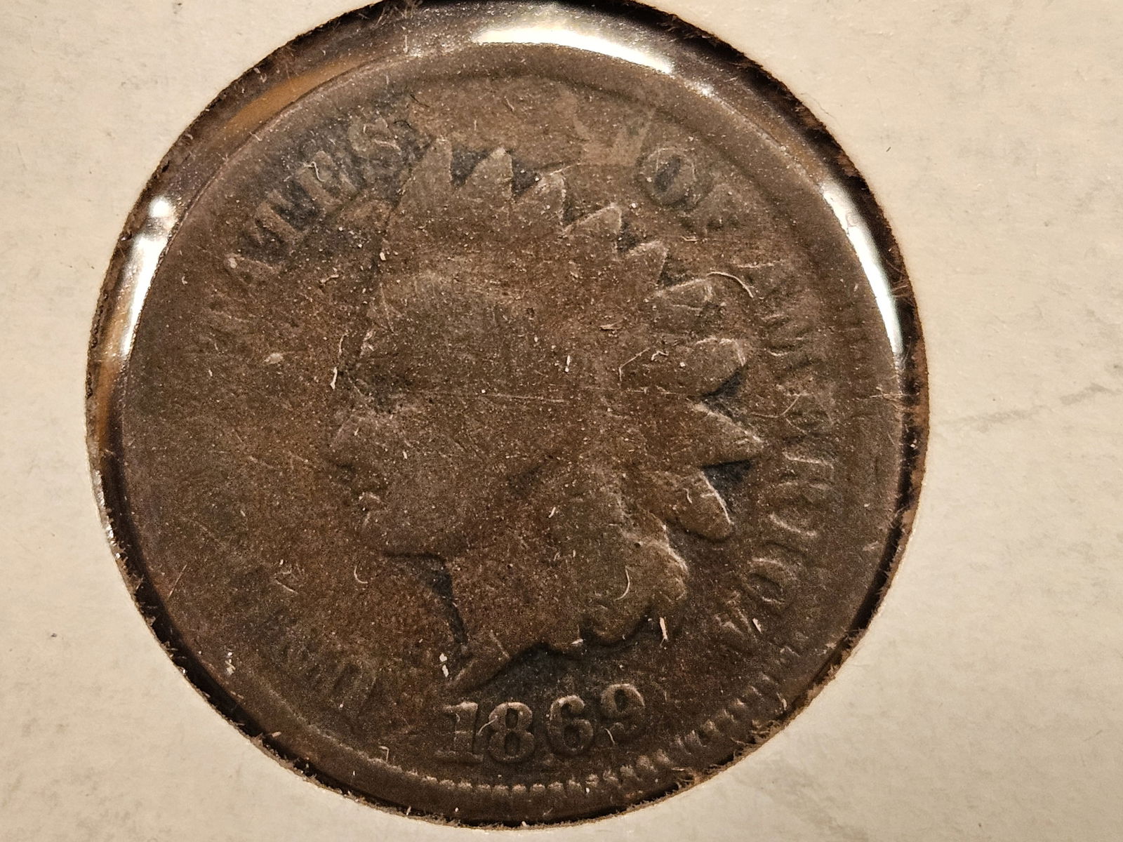 Semi-Key 1869 Indian Cent (1 of 3)