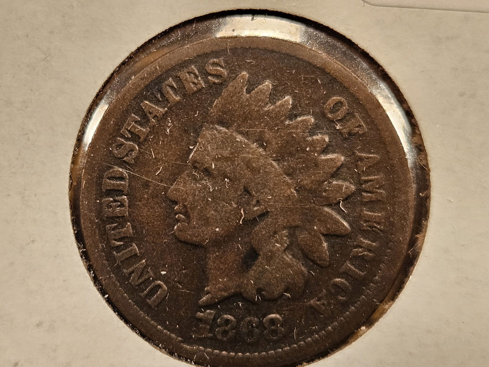 Semi-Key 1868 Indian Cent (1 of 3)