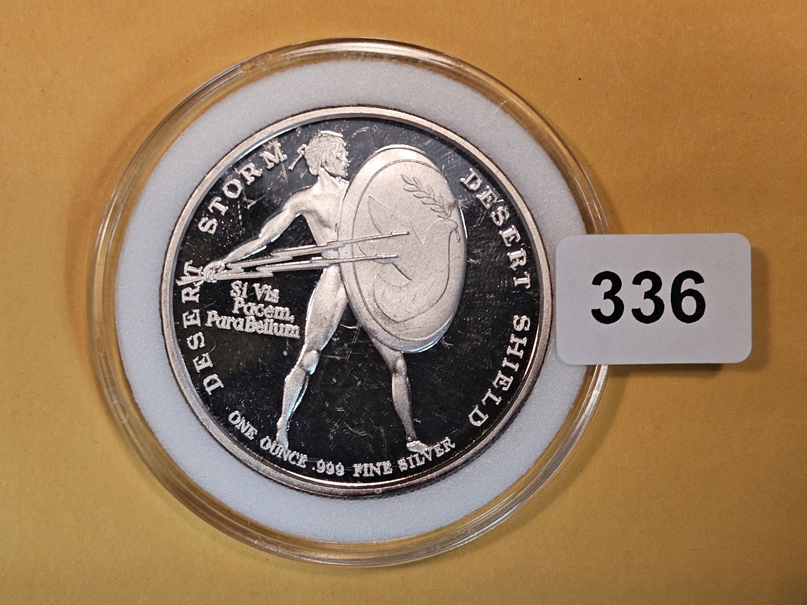 One Troy ounce .999 fine silver Proof Art round (1 of 2)