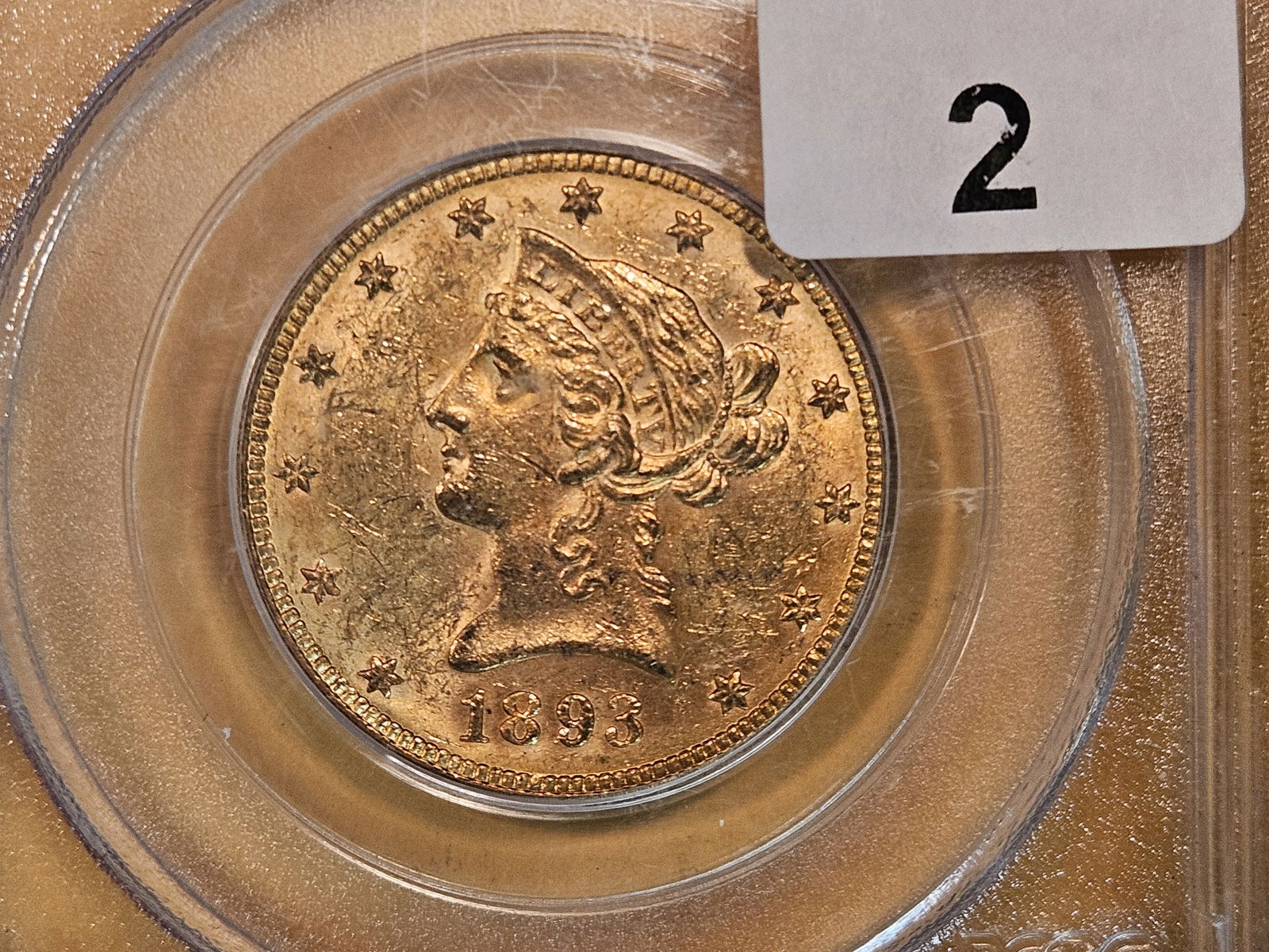 GOLD! OGH PCGS 1893 Liberty Head Ten Dollars in Mint State 60 (1 of 4)