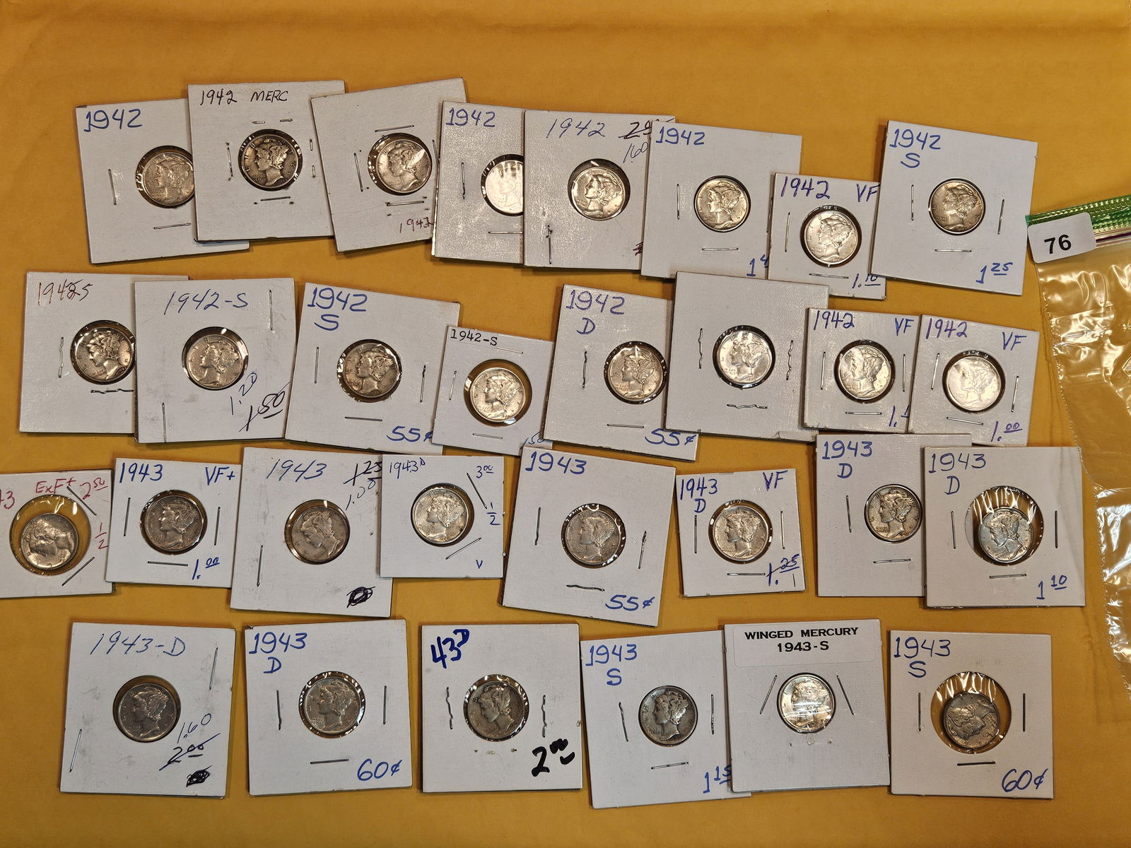 Thirty silver Mercury Dimes (1 of 5)
