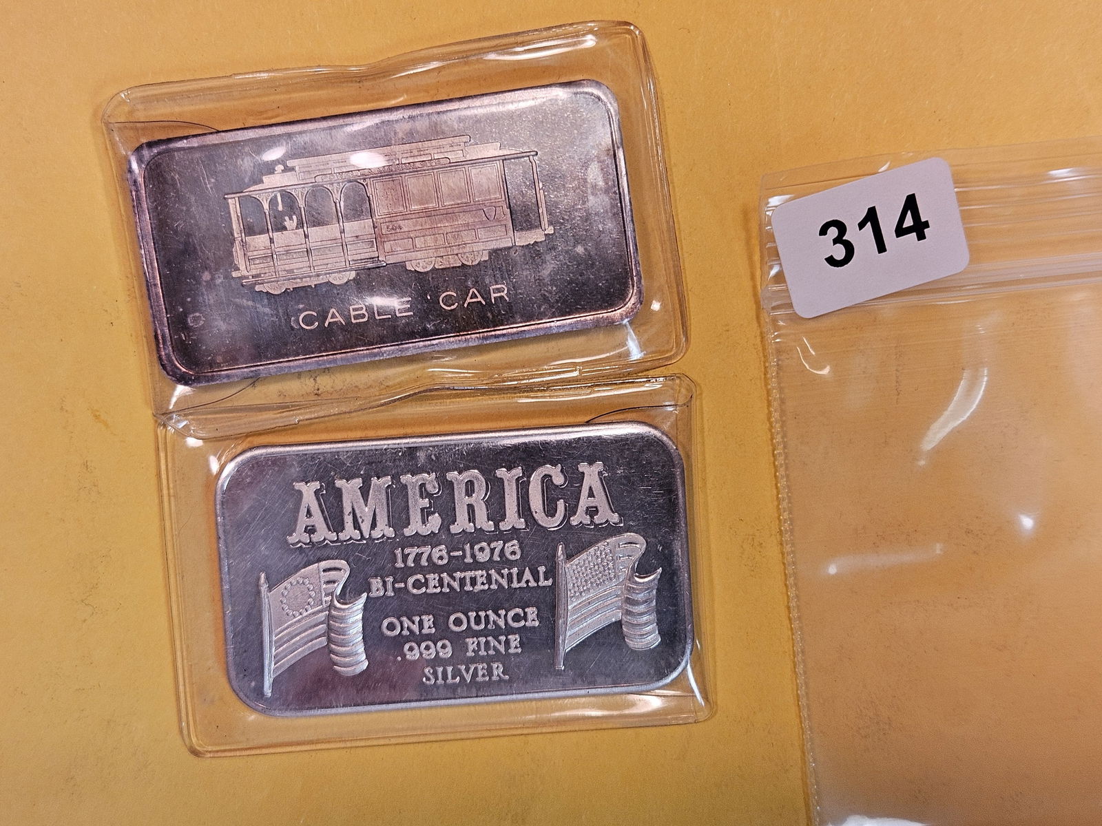 Two 1 troy ounce .999 fine silver art bars (1 of 2)