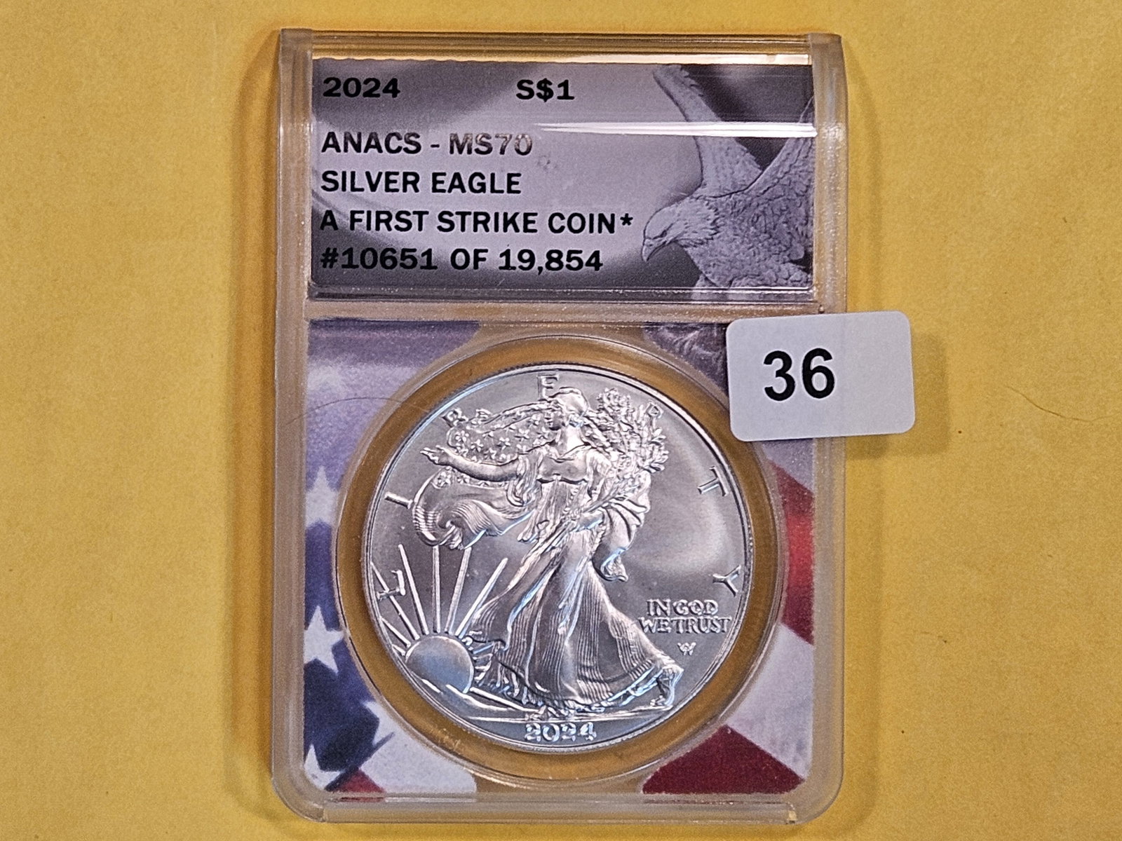 PERFECT! ANACS 2023 American Silver Eagle in Mint State 70 (1 of 2)