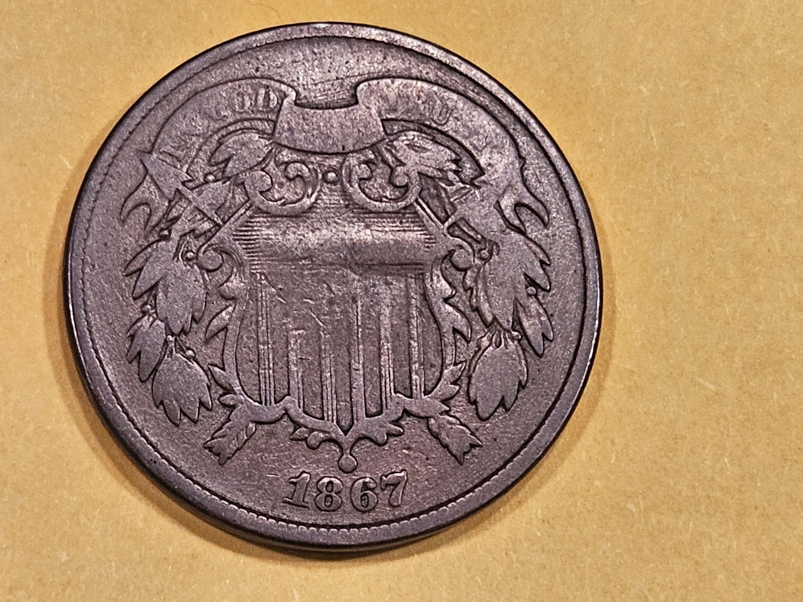 1867 Two Cent piece in Very Good (1 of 3)