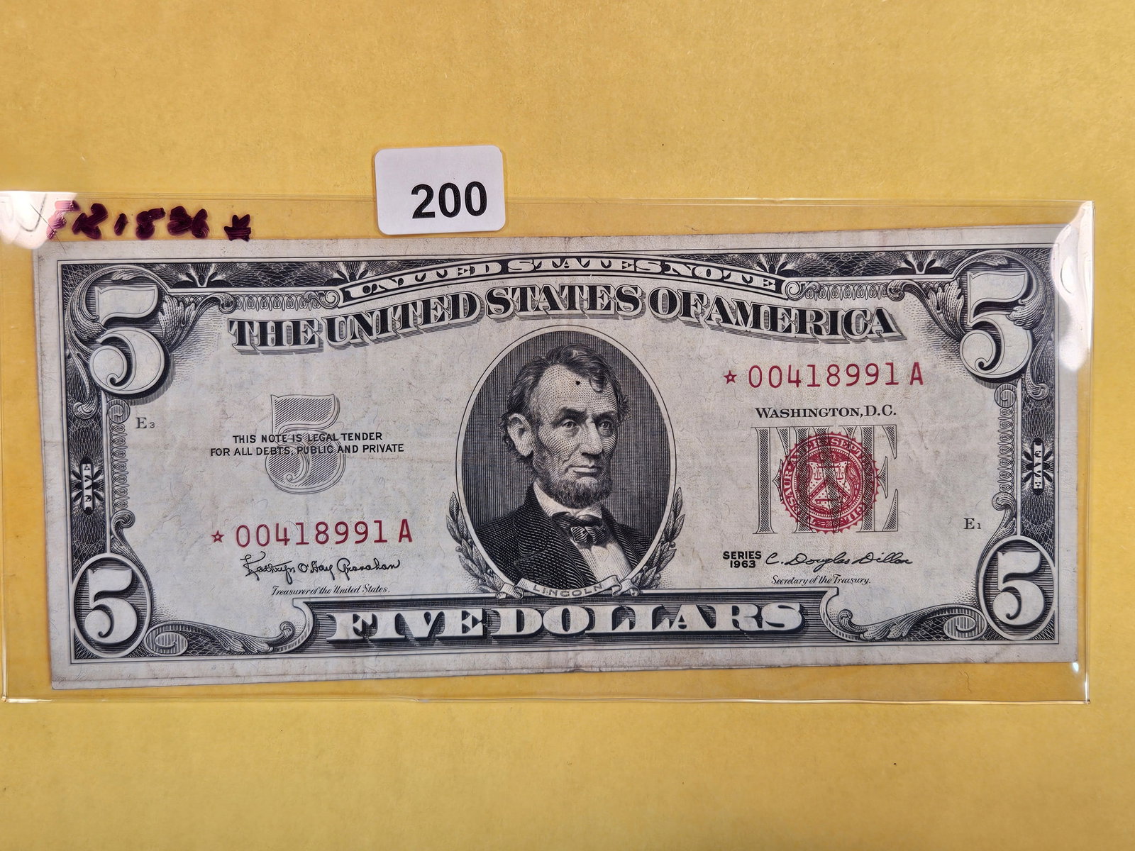 Two Five Dollar Red Seal US Notes (1 of 2)