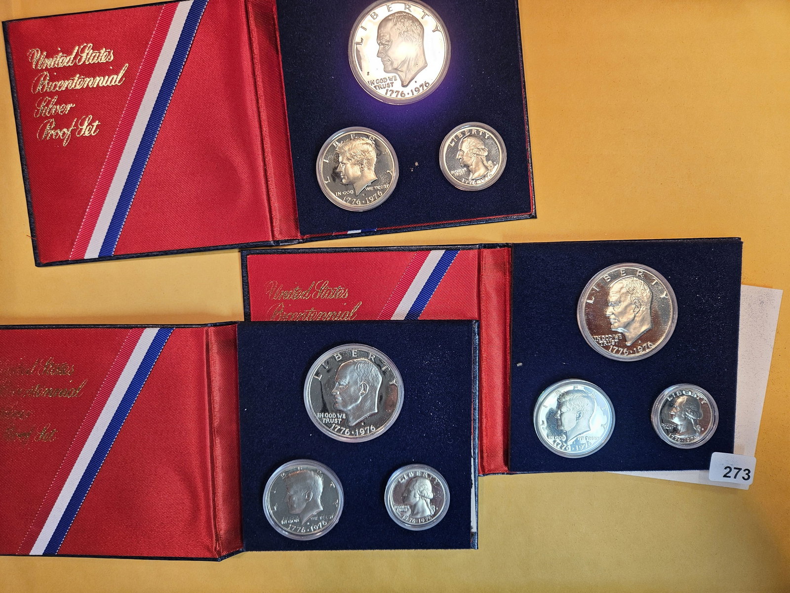 Three Proof Deep Cameo Silver 3-coin Bicentennial Proof Sets (1 of 4)