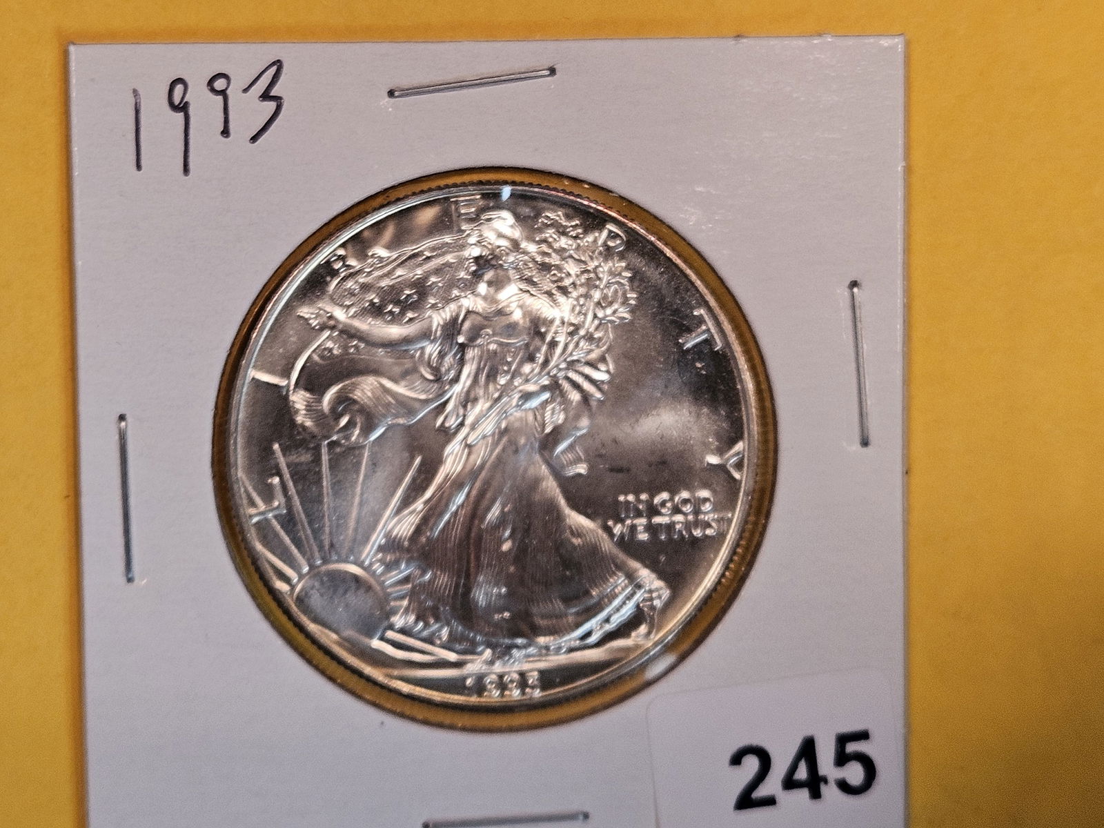 GEM Brilliant uncirculated 1993 American Silver Eagle (1 of 2)