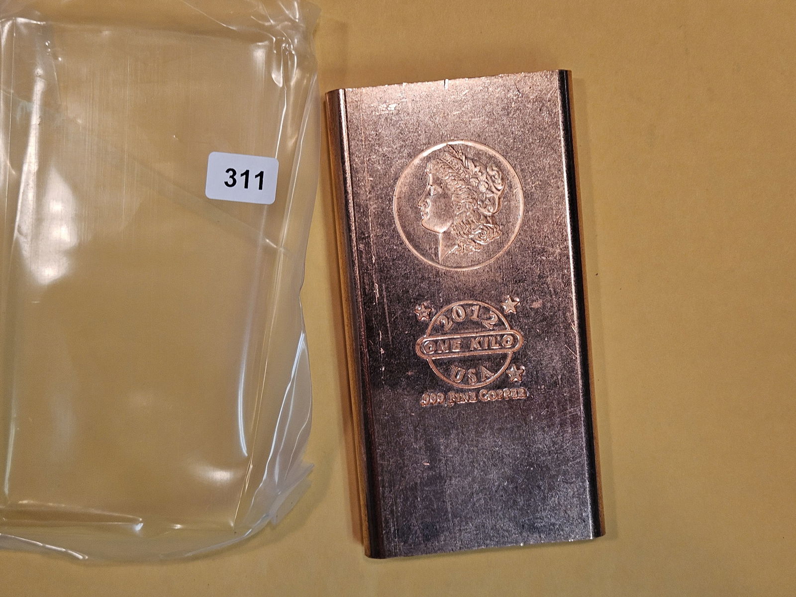 One KILO .999 fine Copper bar (1 of 1)
