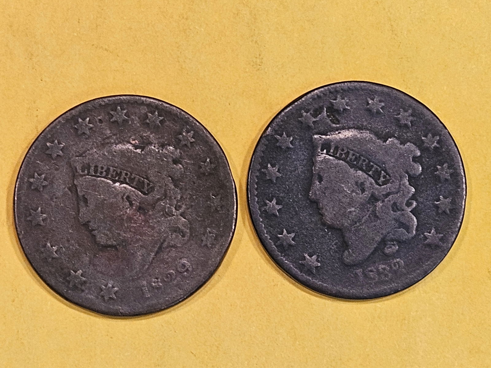 1829 and 1832 Coronet Head Large Cents (1 of 3)