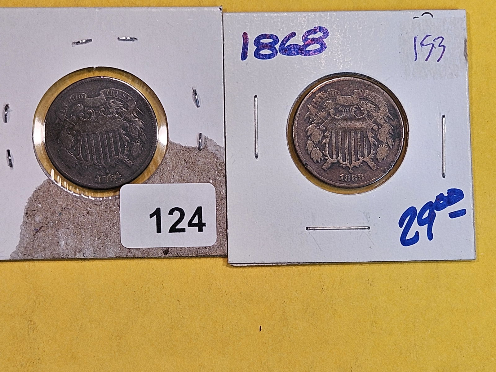 1864 and 1868 Two Cent pieces (1 of 4)
