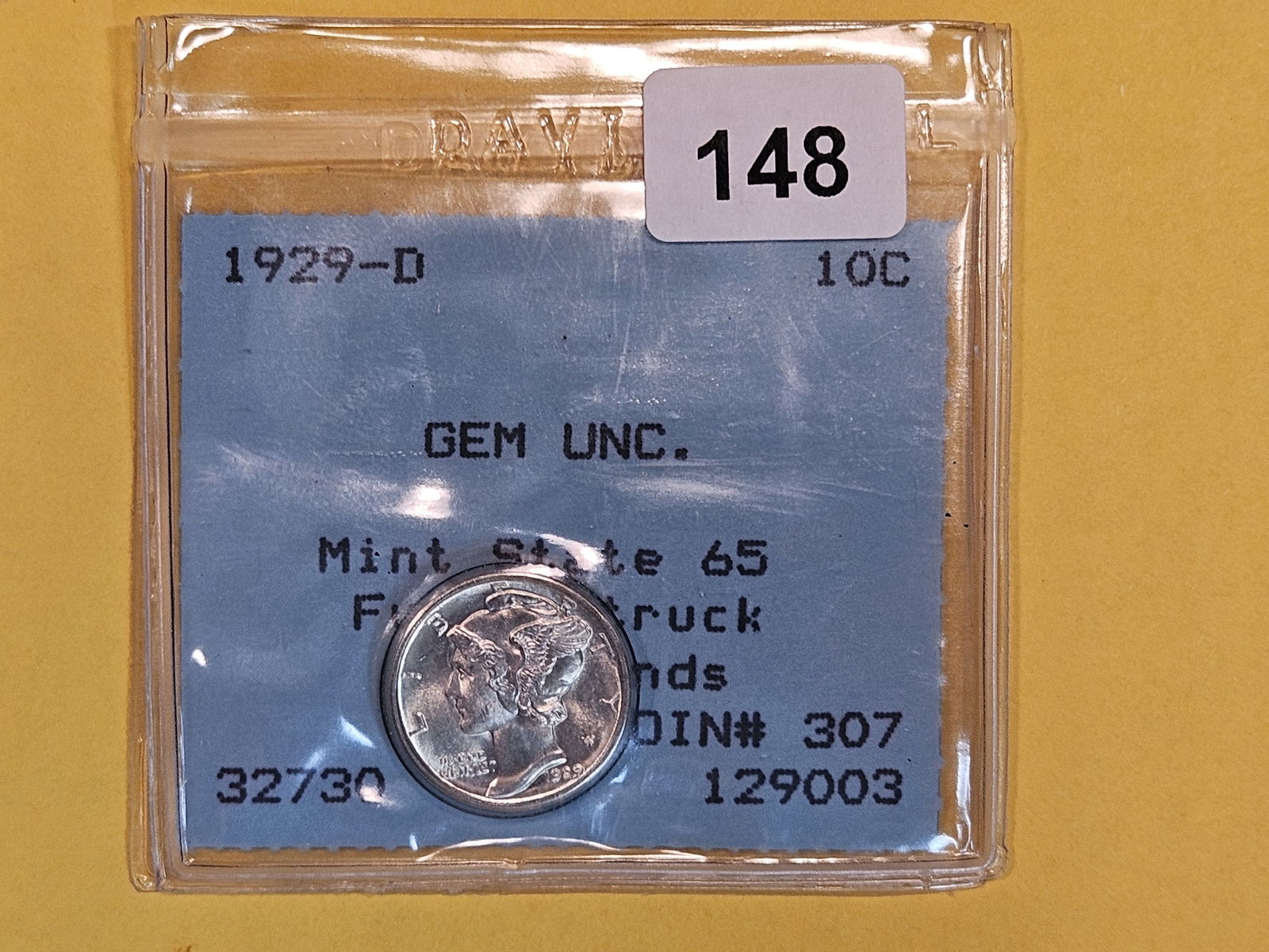 * GEM Brilliant Uncirculated 1929-D Mercury Dime (1 of 6)