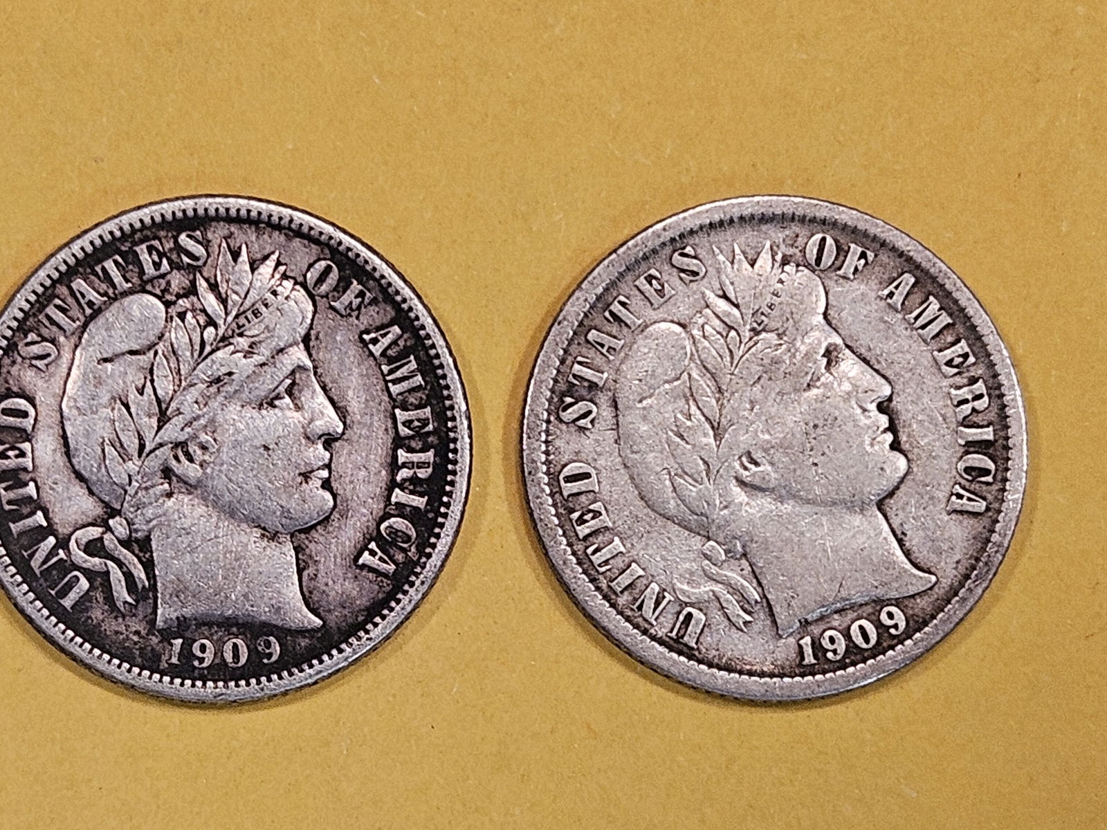 Two Better Date 1909-O and 1909-S Barber Dimes (1 of 3)