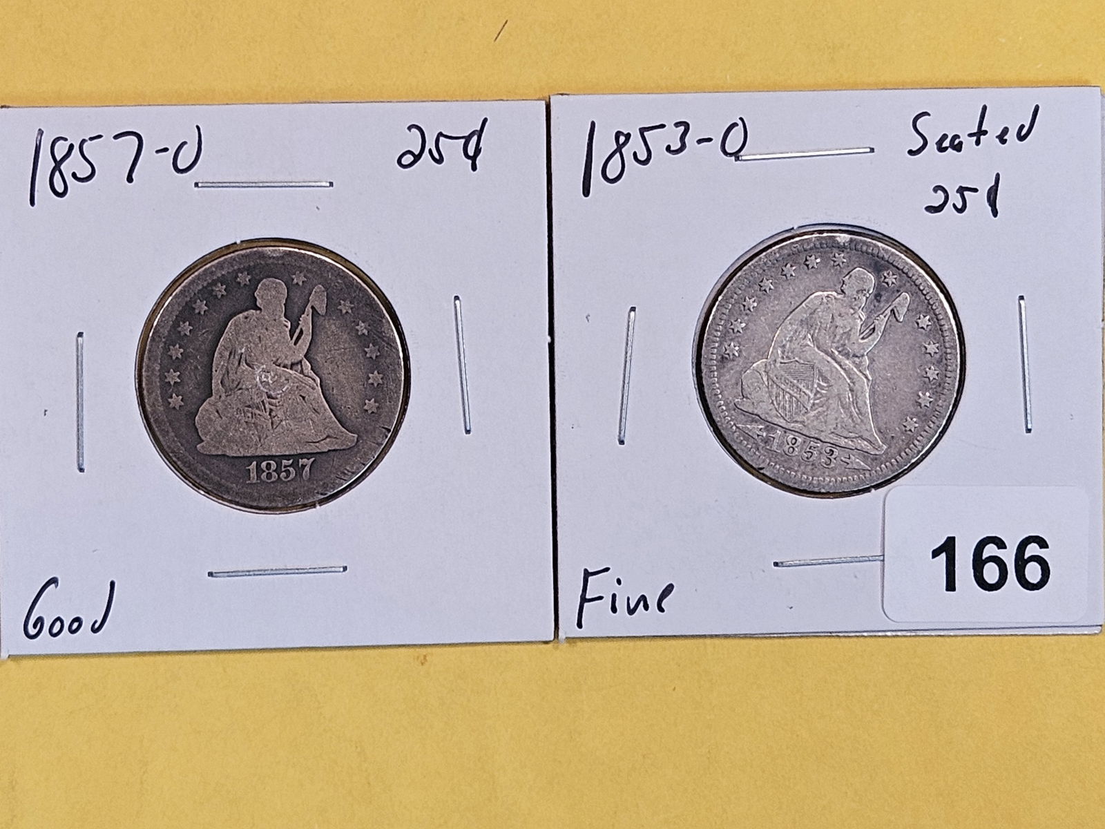 1857-O and 1853-O Seated Liberty Quarters (1 of 2)