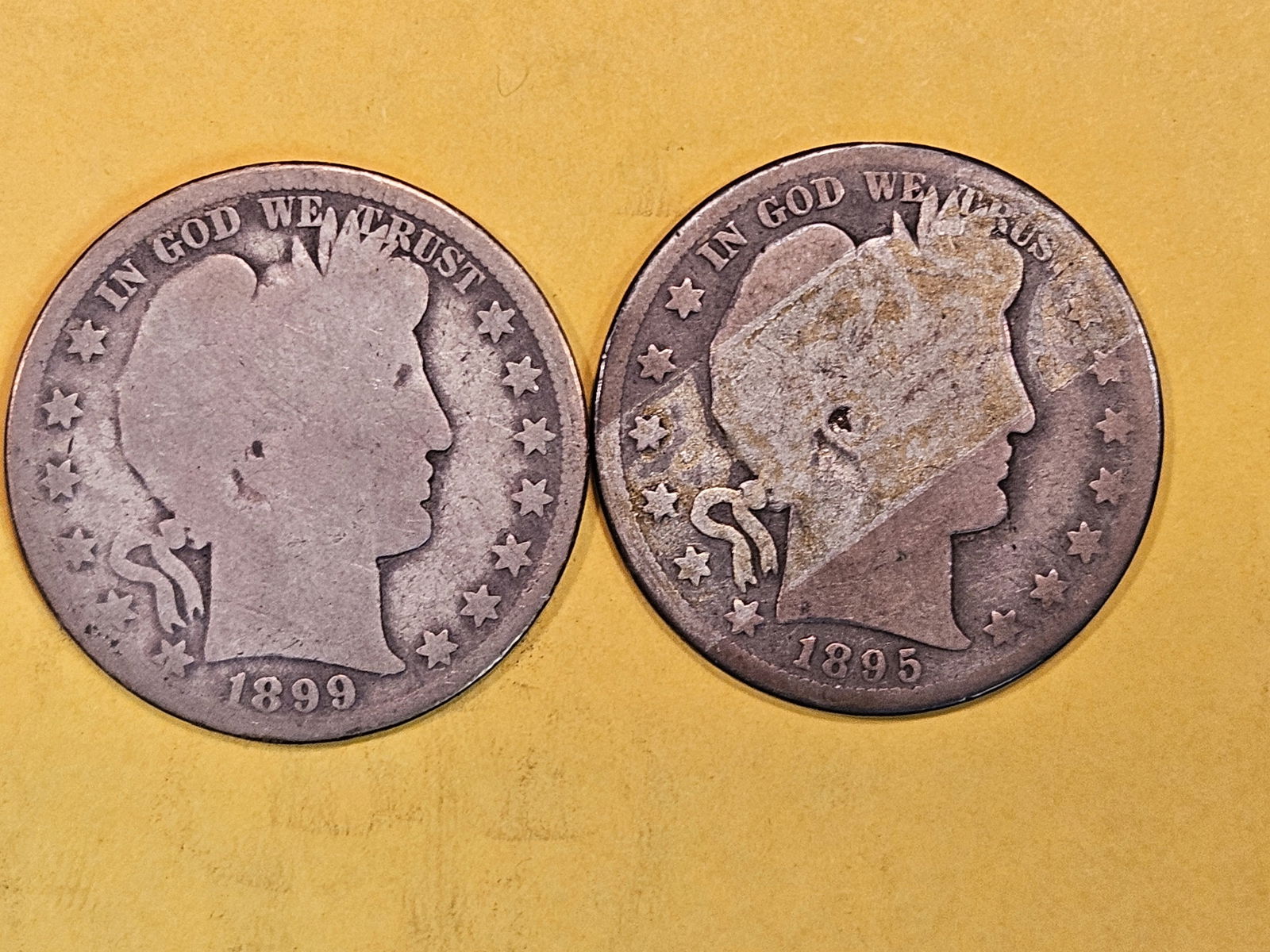 Two little better Barber half Dollars (1 of 2)