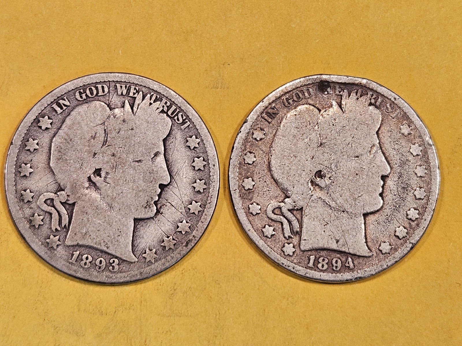 Two little better Barber half Dollars (1 of 2)