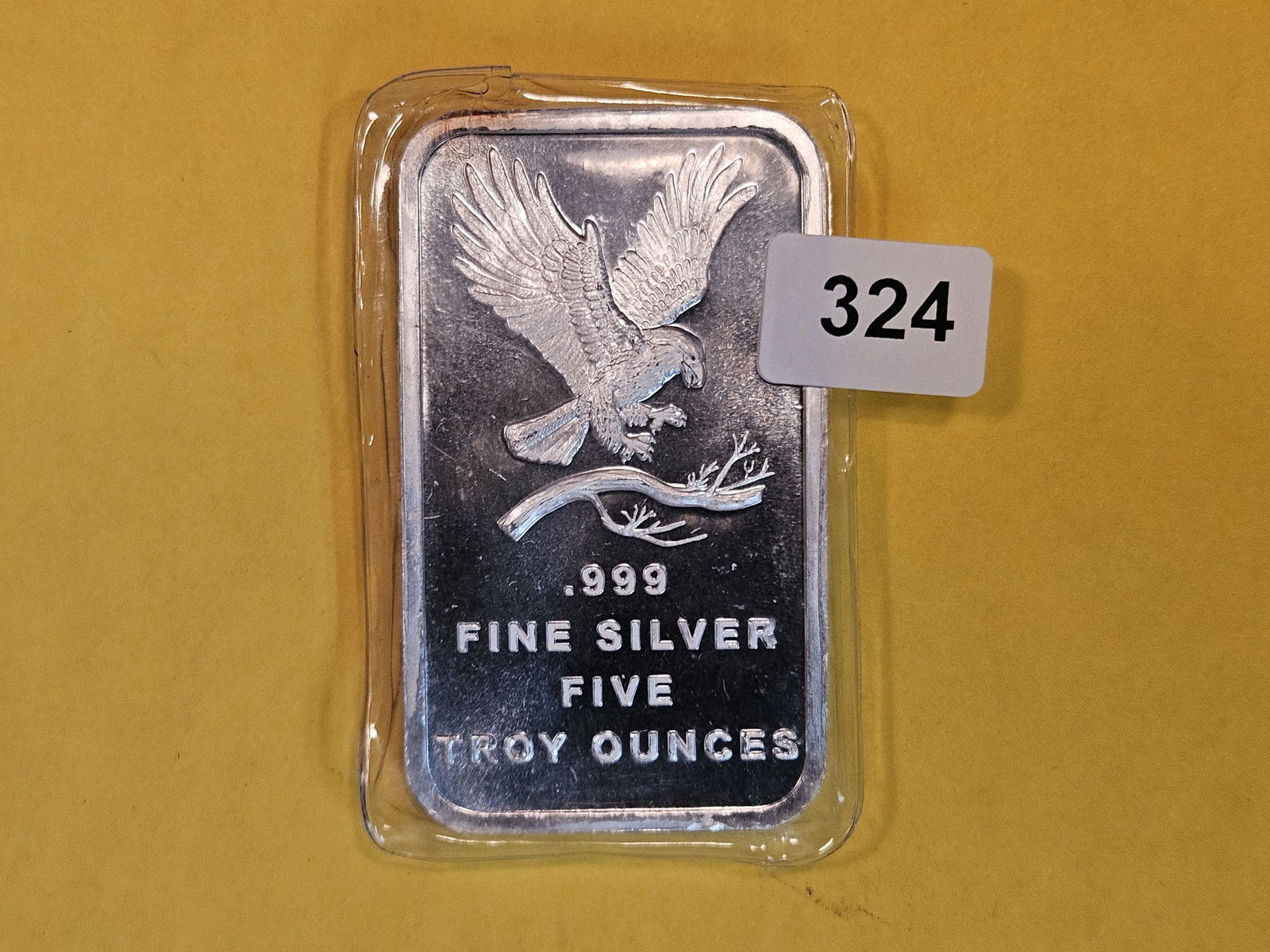 FIVE Troy ounce .999 fine silver poured bar (1 of 2)