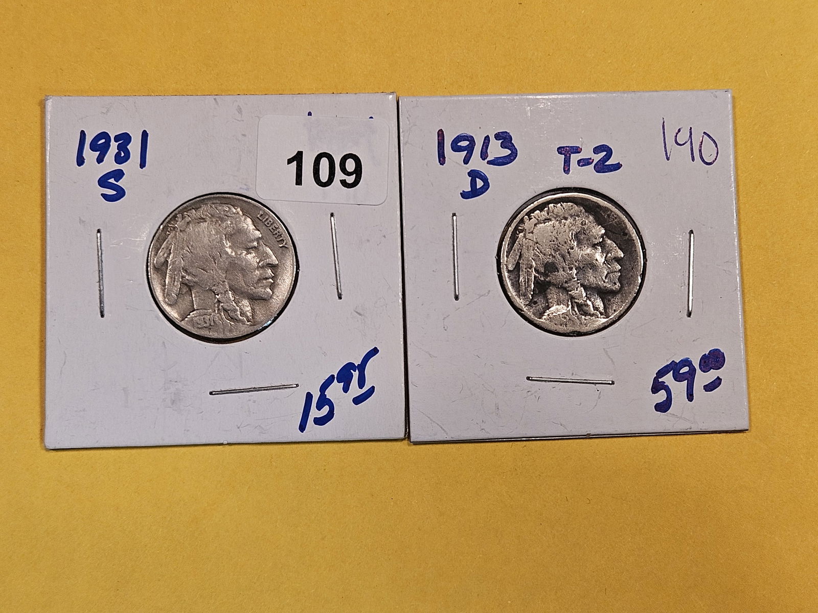 Two semi-key Buffalo Nickels (1 of 2)