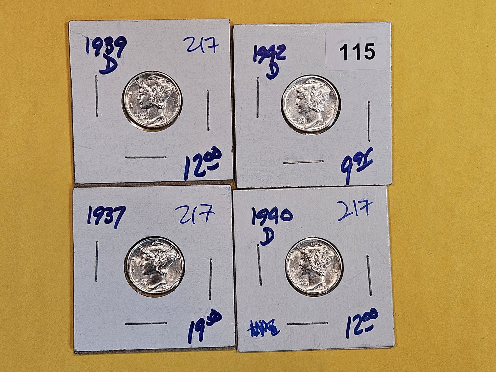 Four nicer Mercury Dimes (1 of 2)