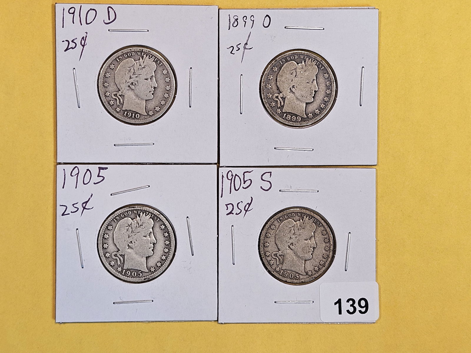 Four Better Date Barber Quarters (1 of 2)