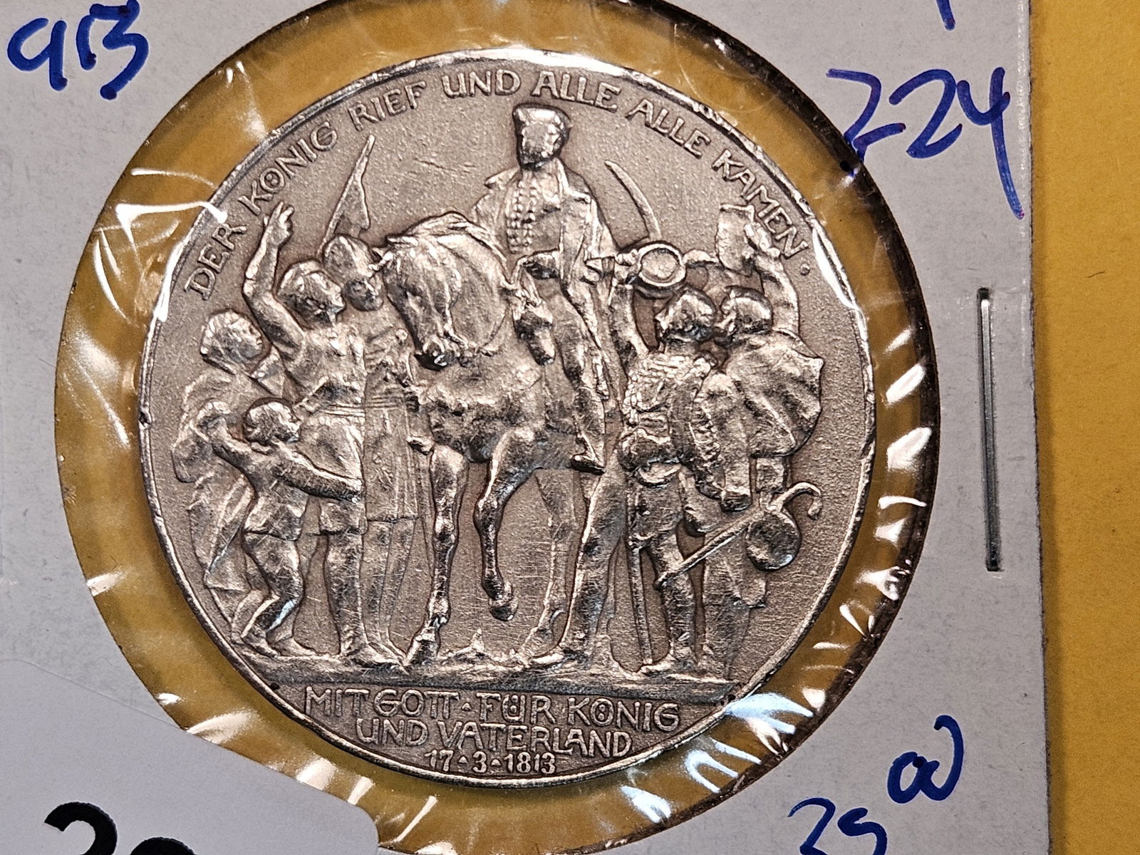 1913 German States Prussia silver 3 marks (1 of 2)