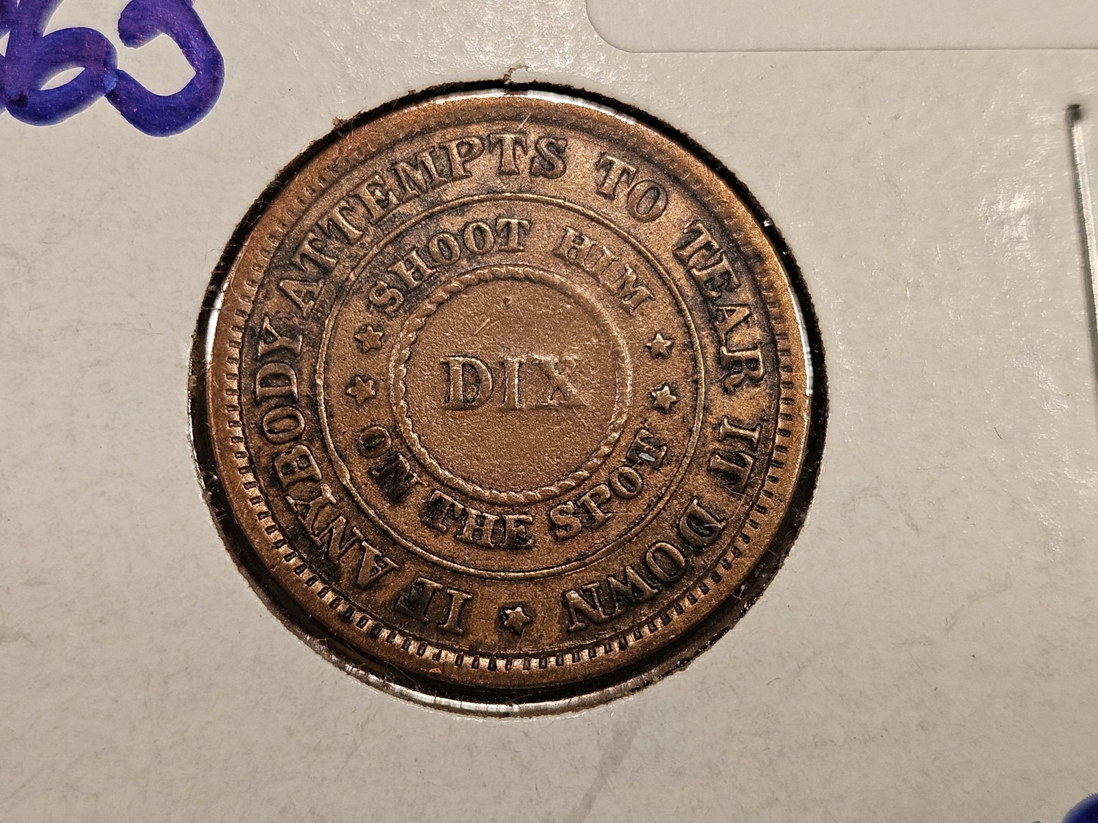 1863 Civil War Token: Flag