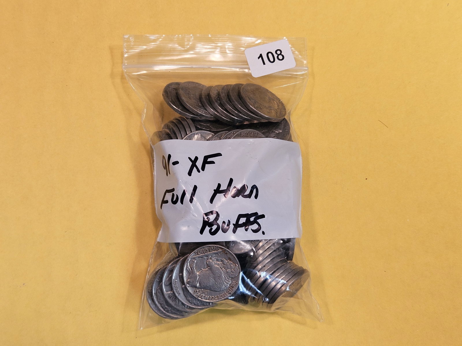 Ninety-One Buffalo Nickels: All in Extra Fine with Full Horns