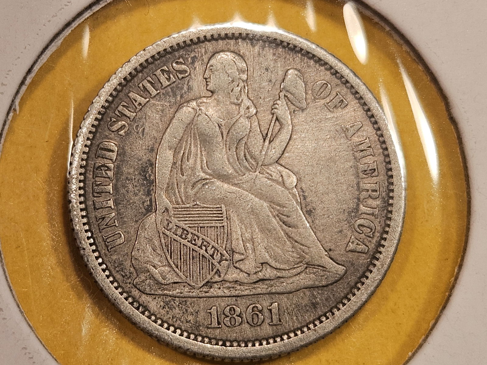 1861 Seated Liberty Dime in Extra Fine (1 of 5)