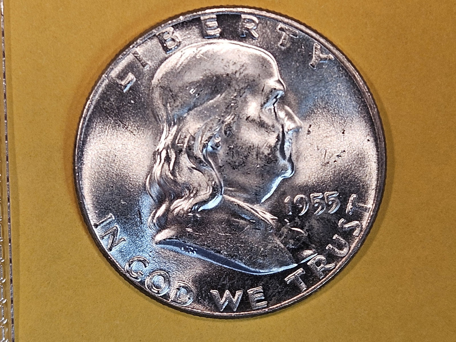 BUGS BUNNY! Very Choice Brilliant Uncirculated 1955 Franklin Half Dollar FBL (1 of 9)