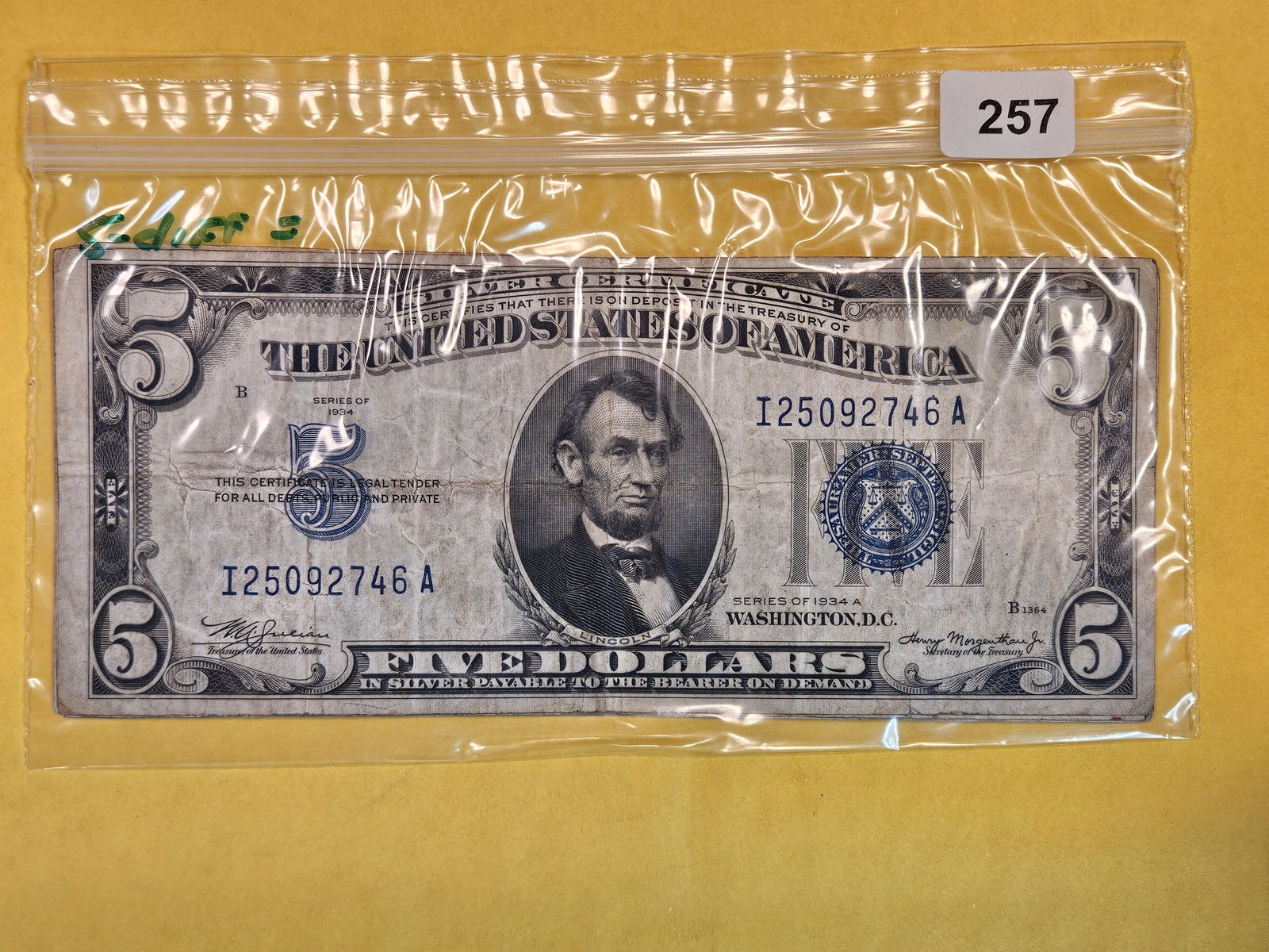 FIve $5 Silver Certificates (1 of 2)