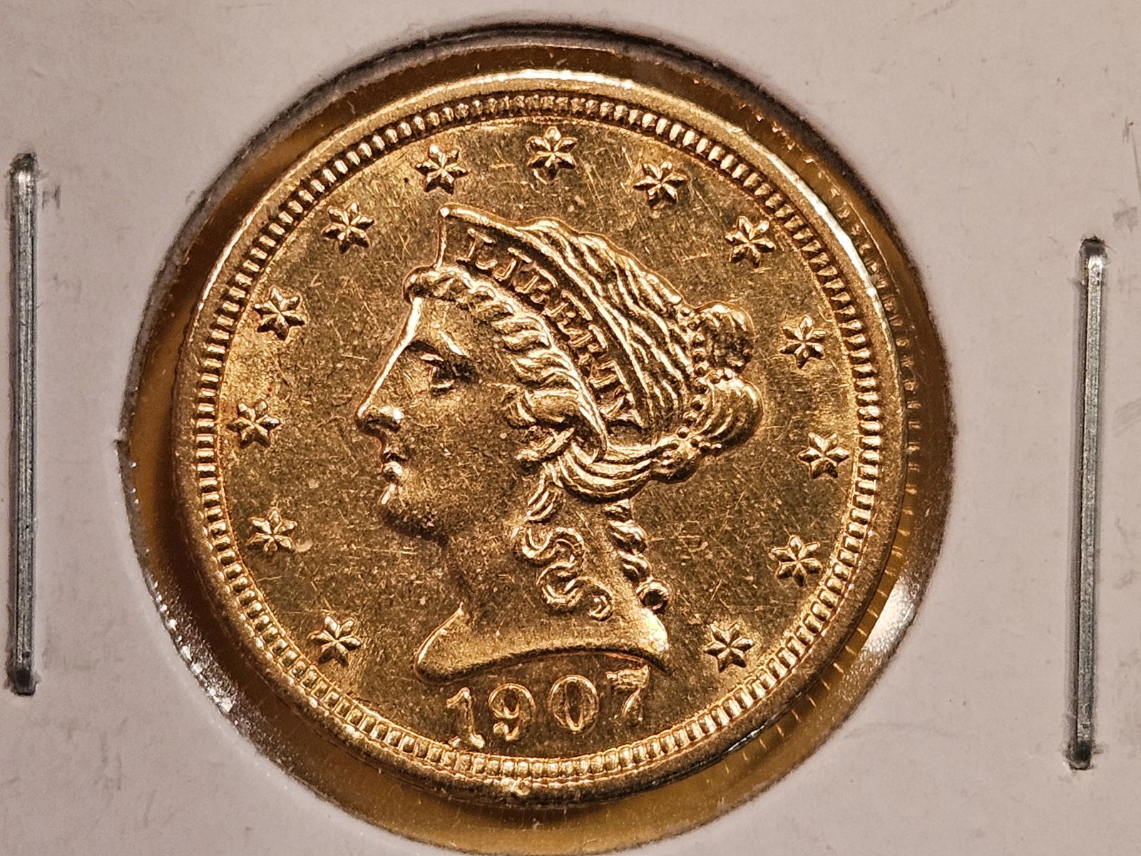 GOLD! Brilliant Uncirculated plus 1907 Liberty Head Gold $2.5 Dollars (1 of 5)