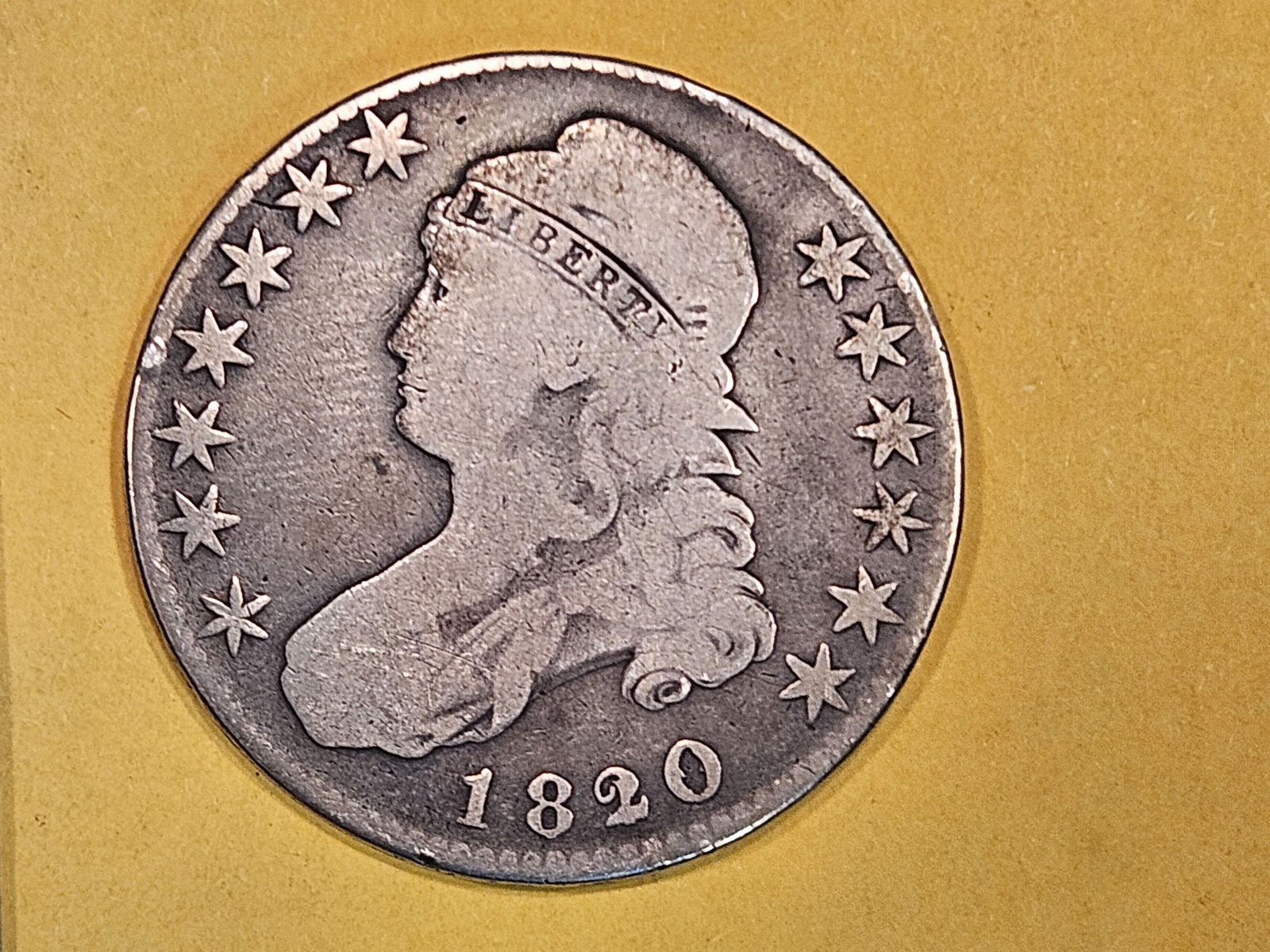 1820/19 Capped Bust Half Dollar: In Very Good