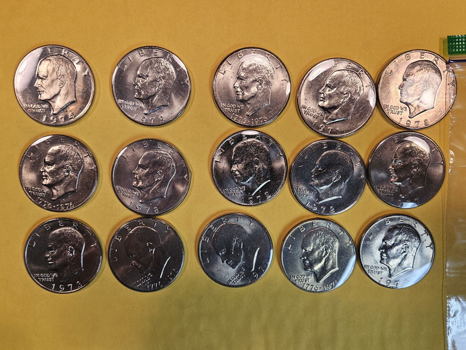 Fifteen GEM BU and Proof Eisenhower Dollars (1 of 5)