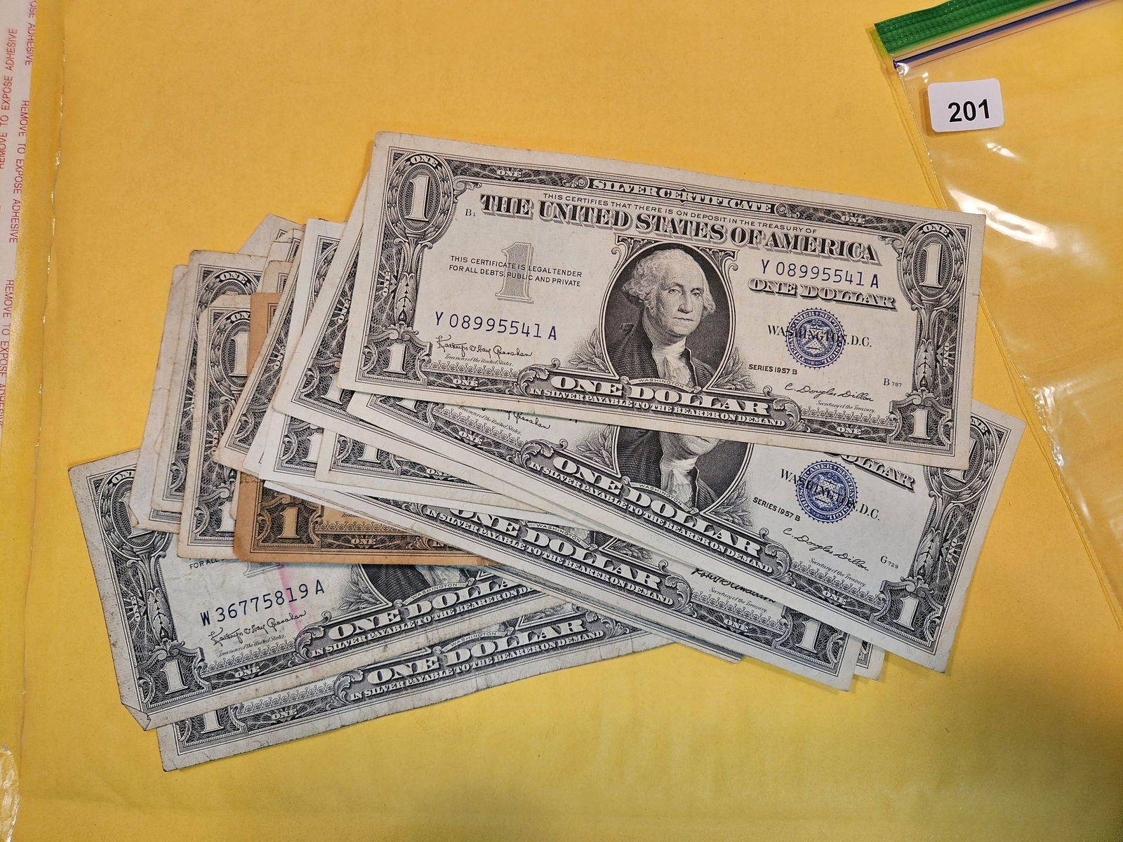 Twenty One dollar silver certificates (1 of 1)