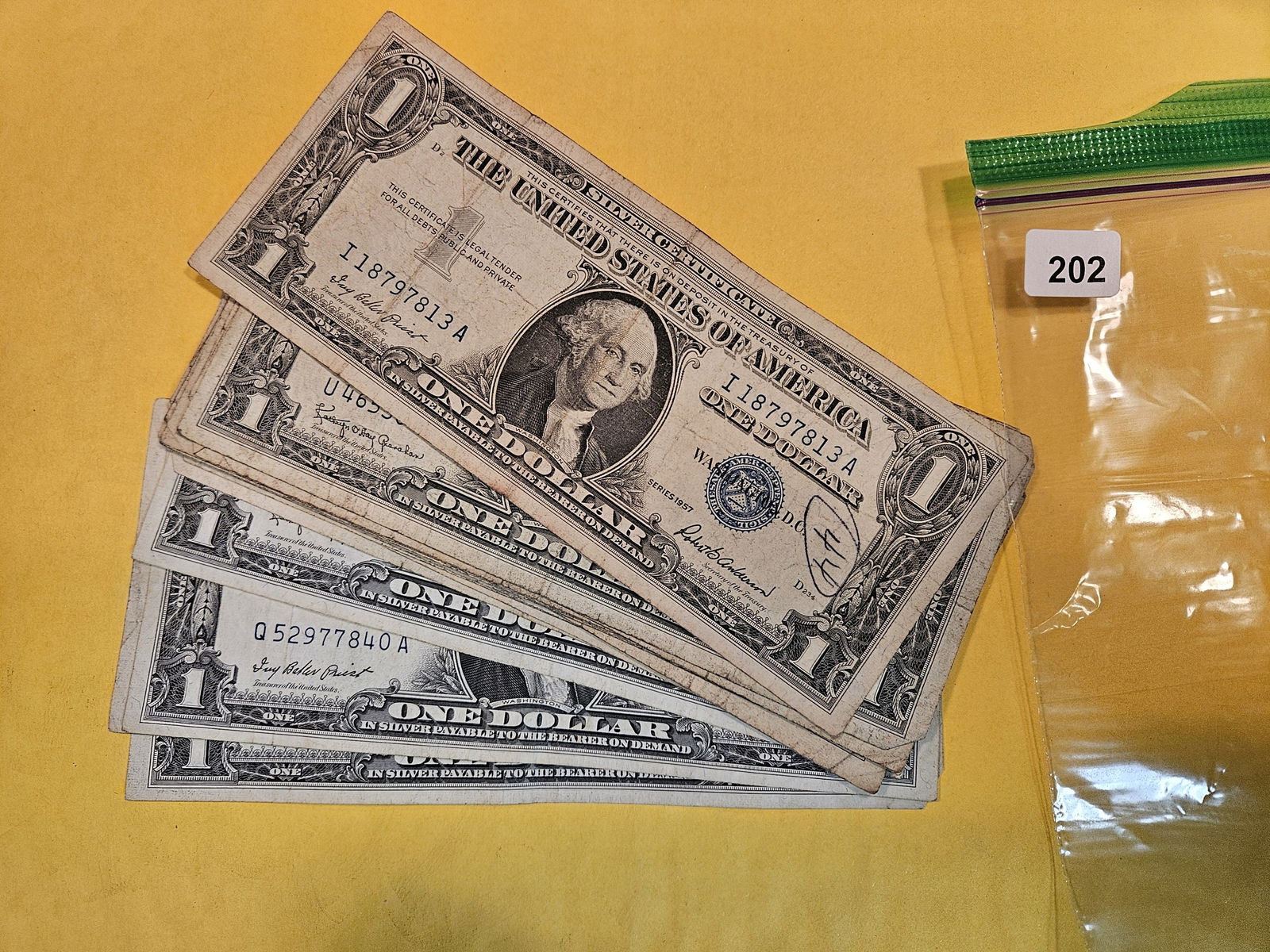 Twenty One dollar silver certificates (1 of 1)