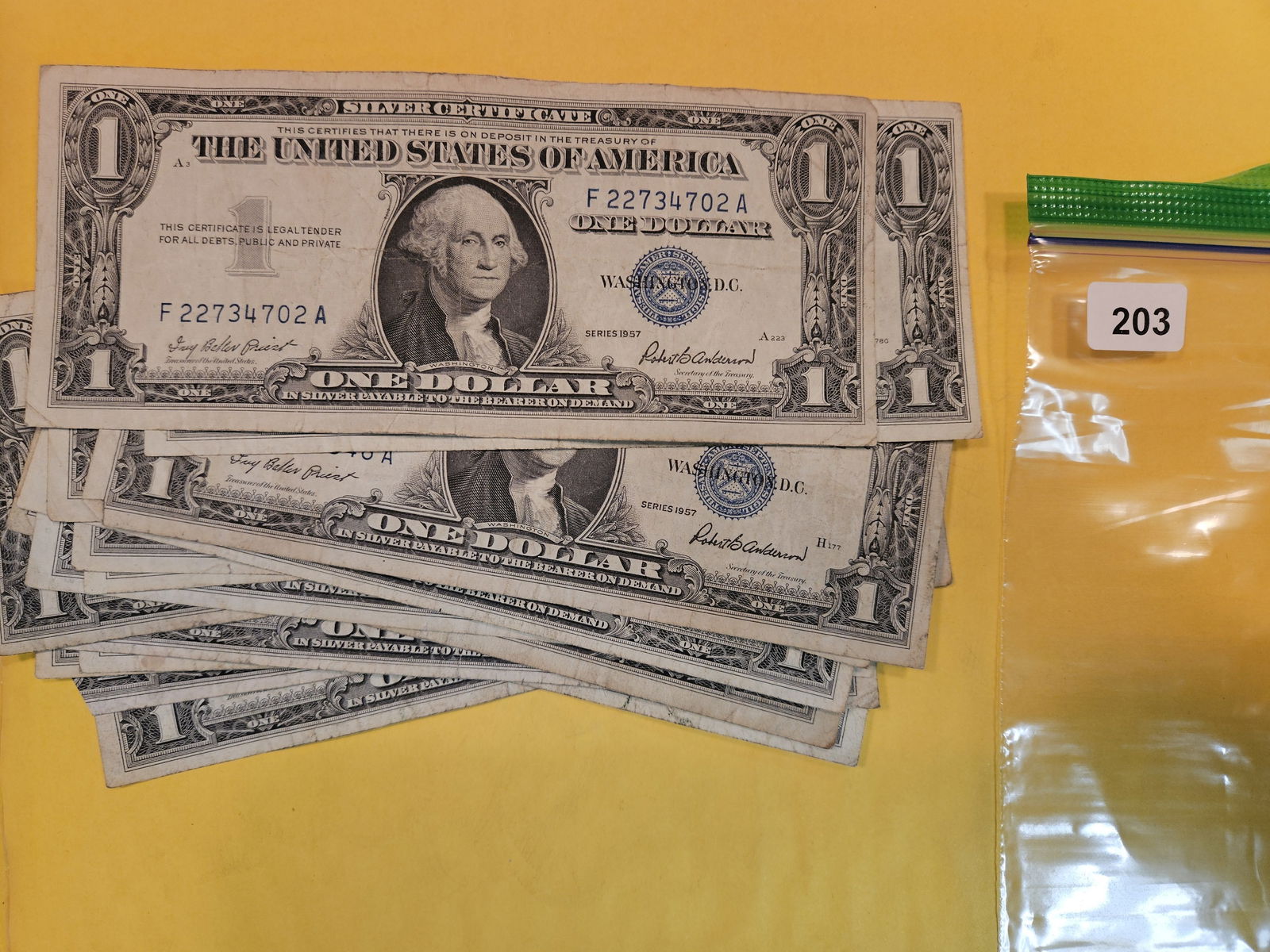 Twenty One dollar silver certificates (1 of 1)