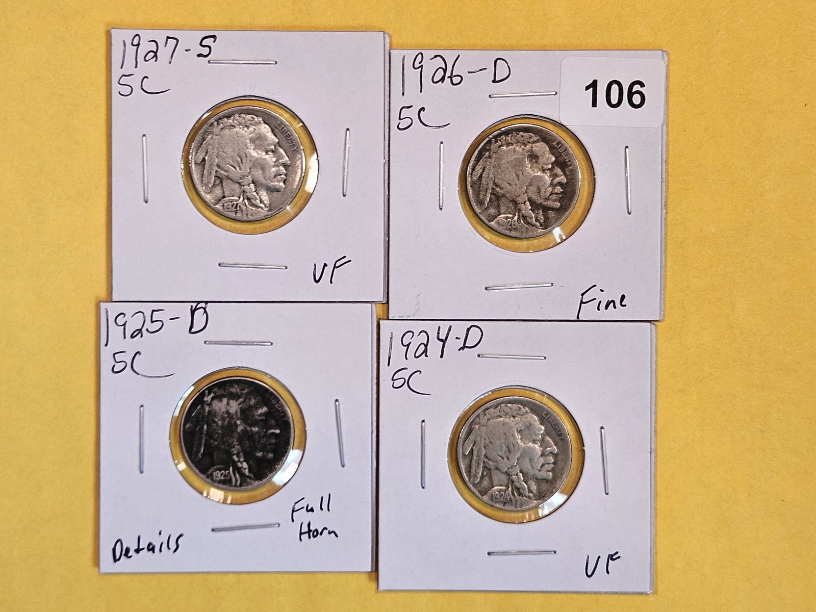 Four better date, better grade Buffalo Nickels (1 of 4)