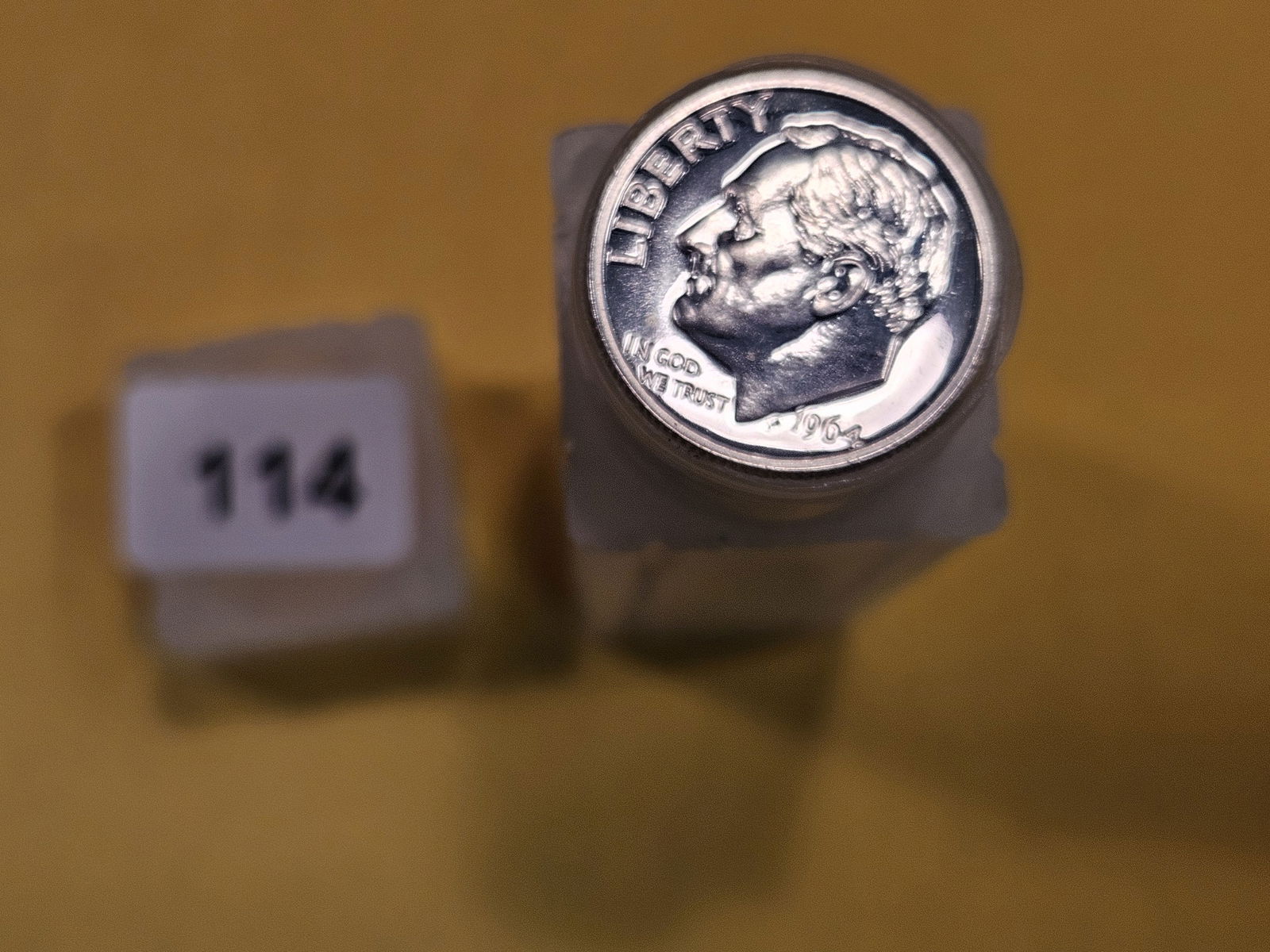 Full Roll of PROOF SILVER 1964 Roosevelt Dimes (1 of 2)