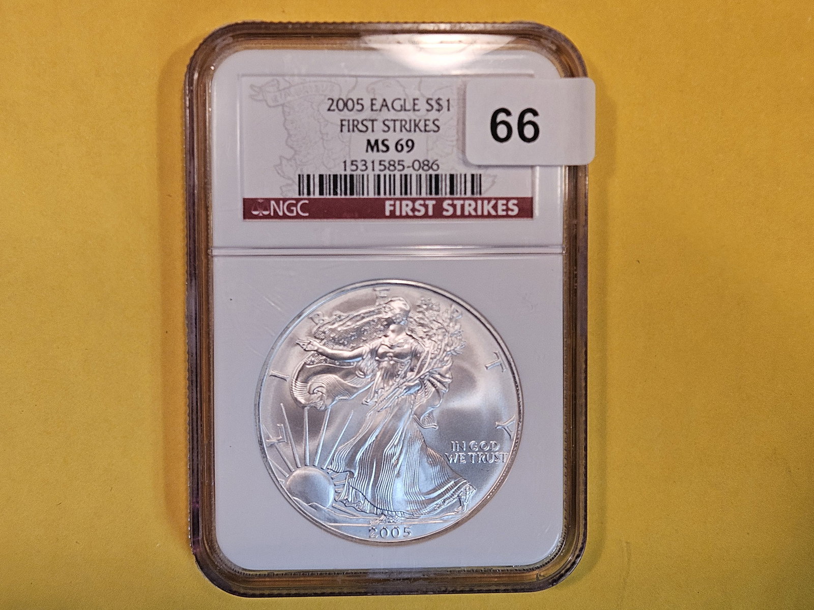 GEM! NGC 2005 American Silver Eagle in Mint State 69 (1 of 2)