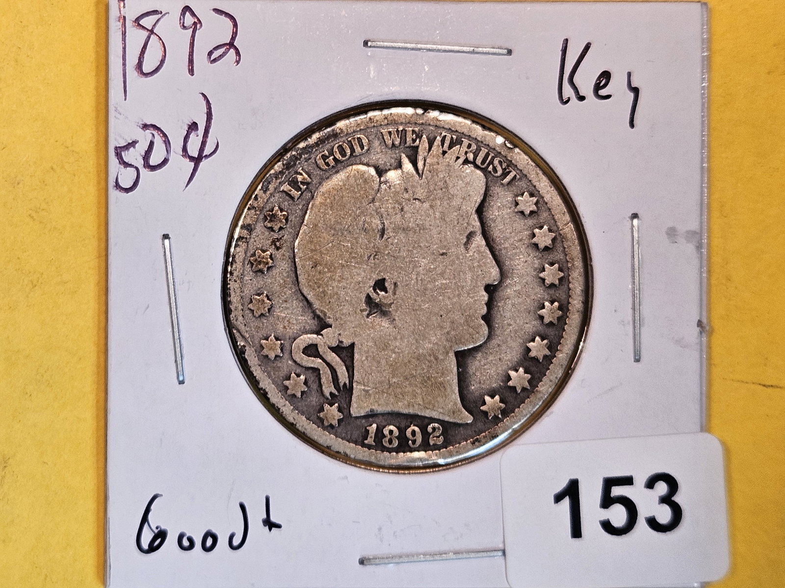 Key Date 1892 Barber Half Dollar (1 of 2)