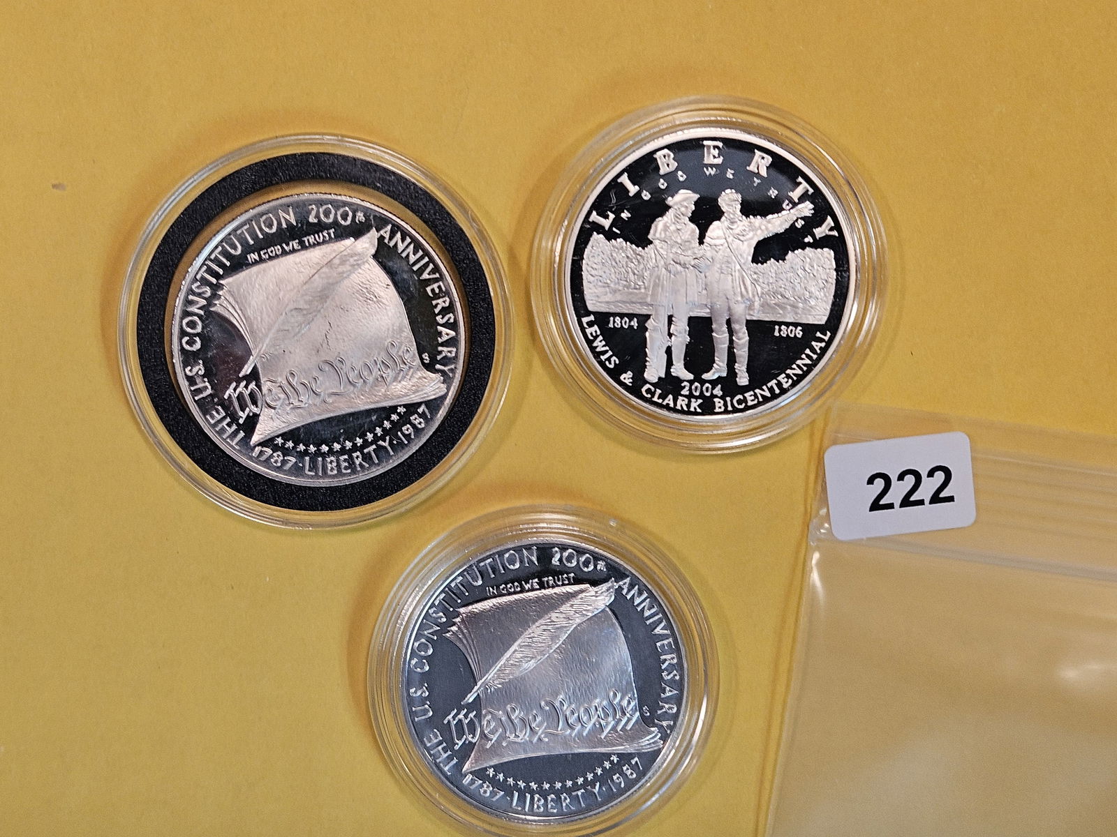 Three Proof Deep Cameo Commemorative Silver Dollars (1 of 2)