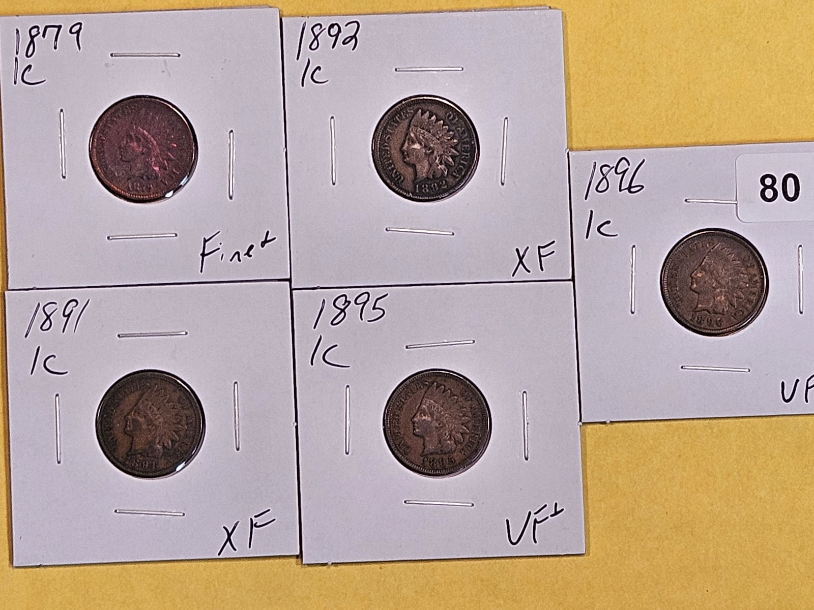 Five better graded Indian Cents (1 of 11)