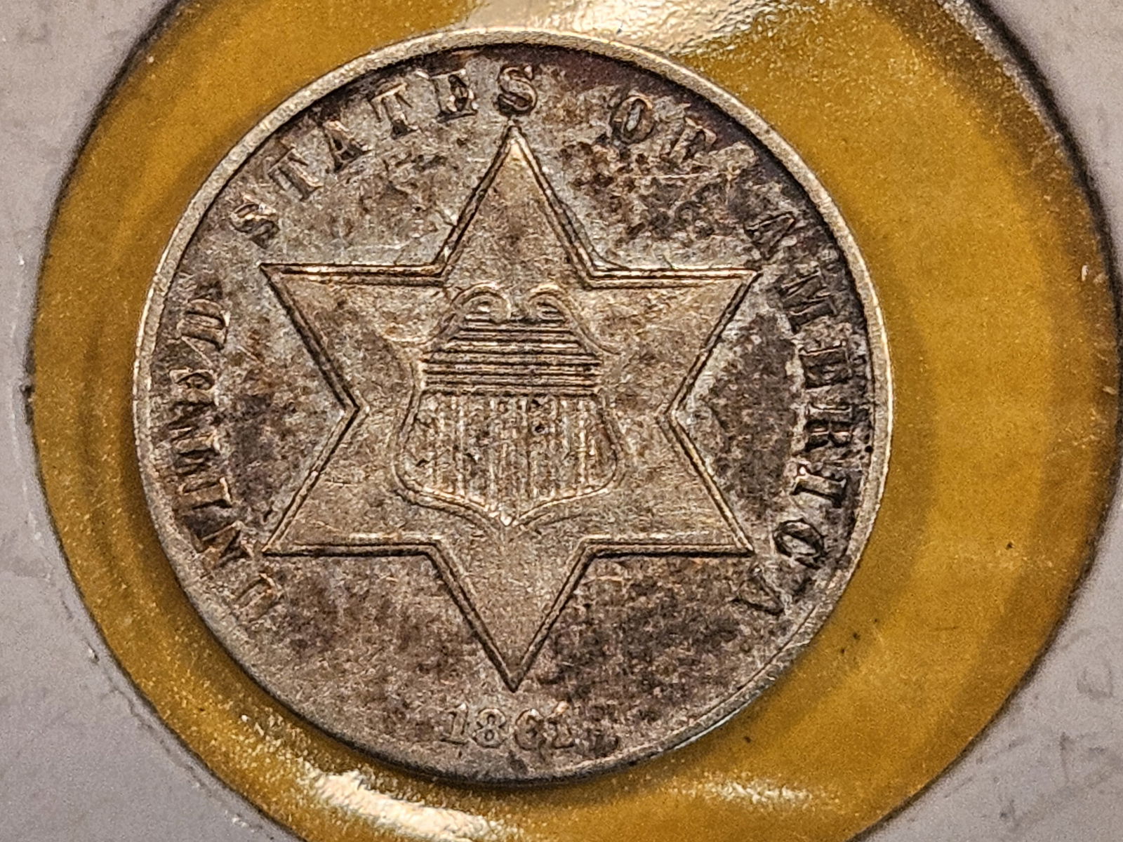 1861 Civil War Issue Three Cent Silver Trime in Extra Fine - details (1 of 6)