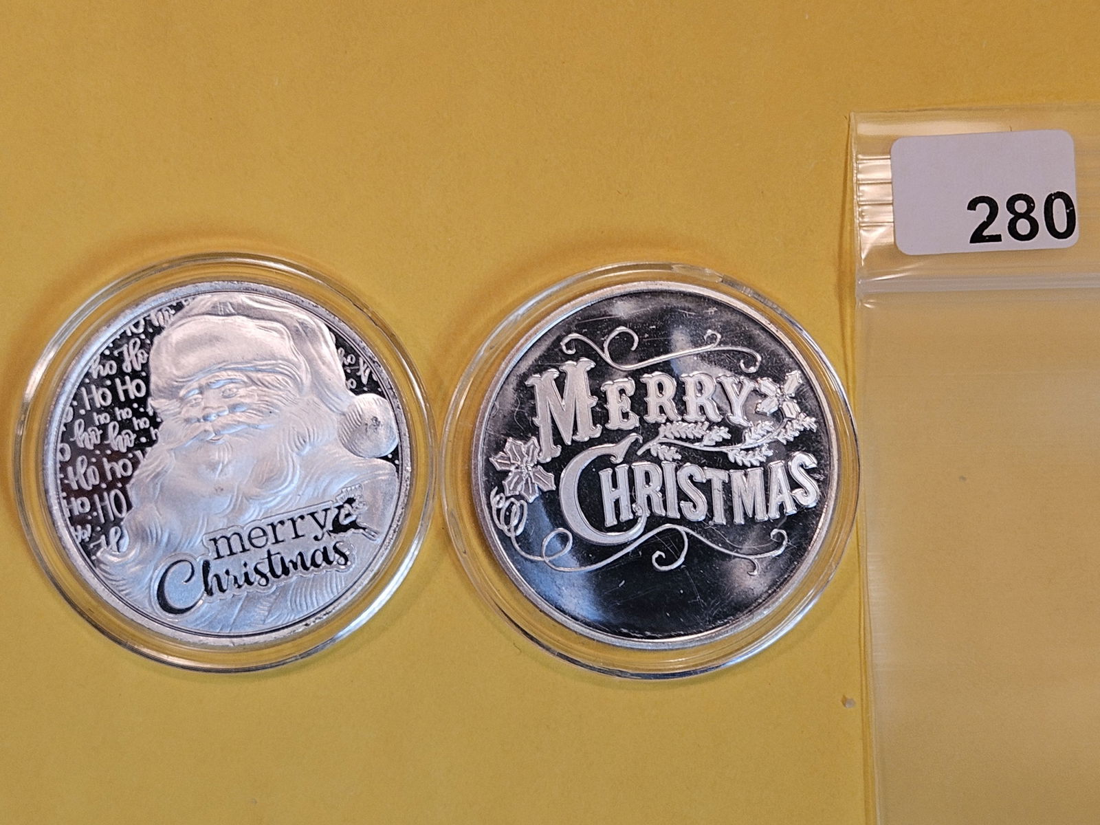 Two 1 Troy ounce .999 fine silver art rounds (1 of 2)