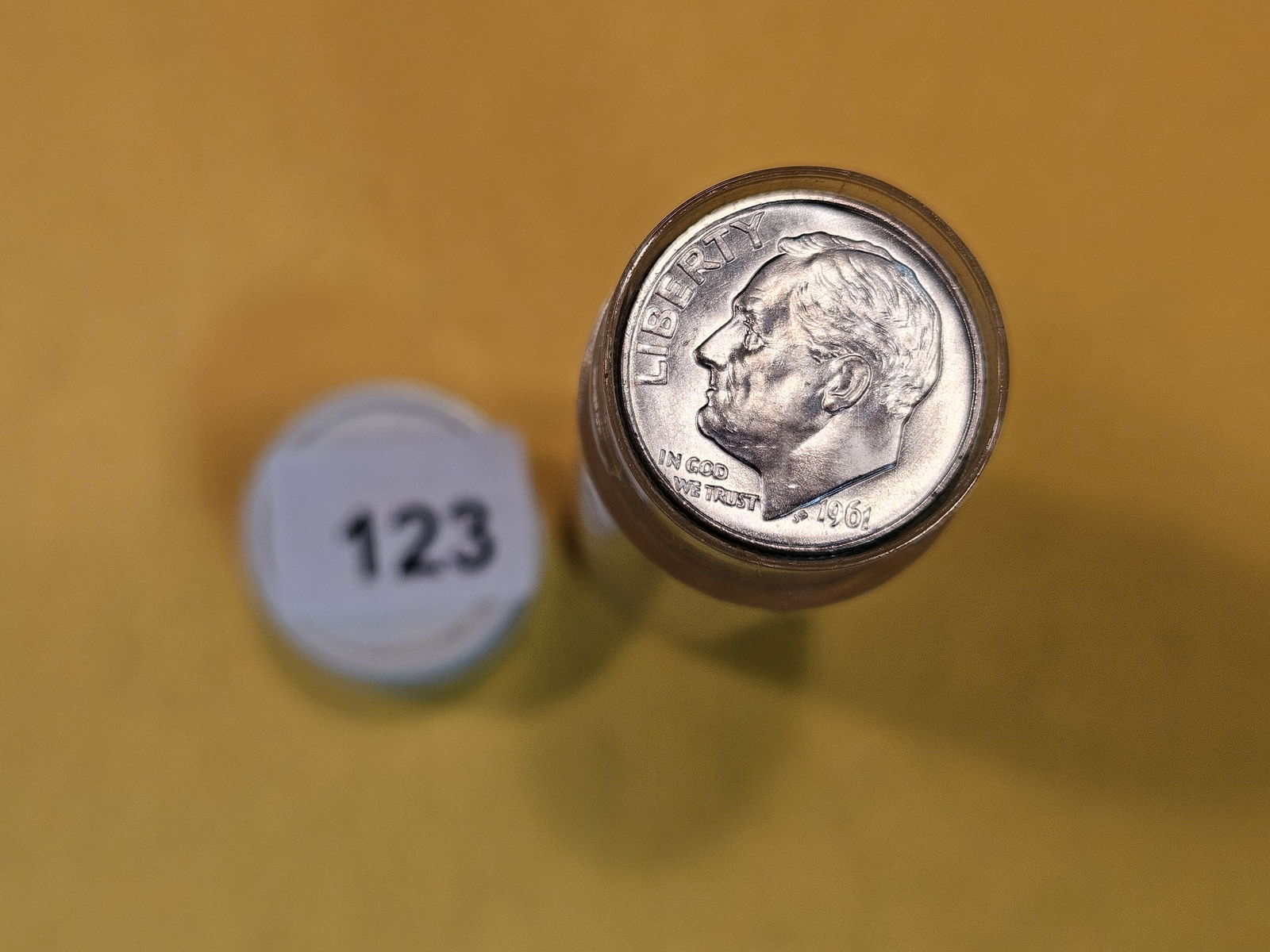 Original GEM Brilliant Uncirculated Roll of 1961-D silver Roosevelt Dimes (1 of 3)