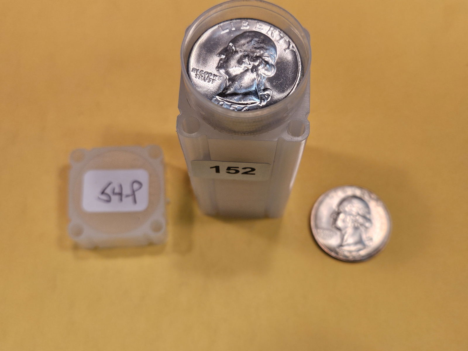Original GEM Brilliant Uncirculated roll of 1954 Washington Quarters (1 of 3)